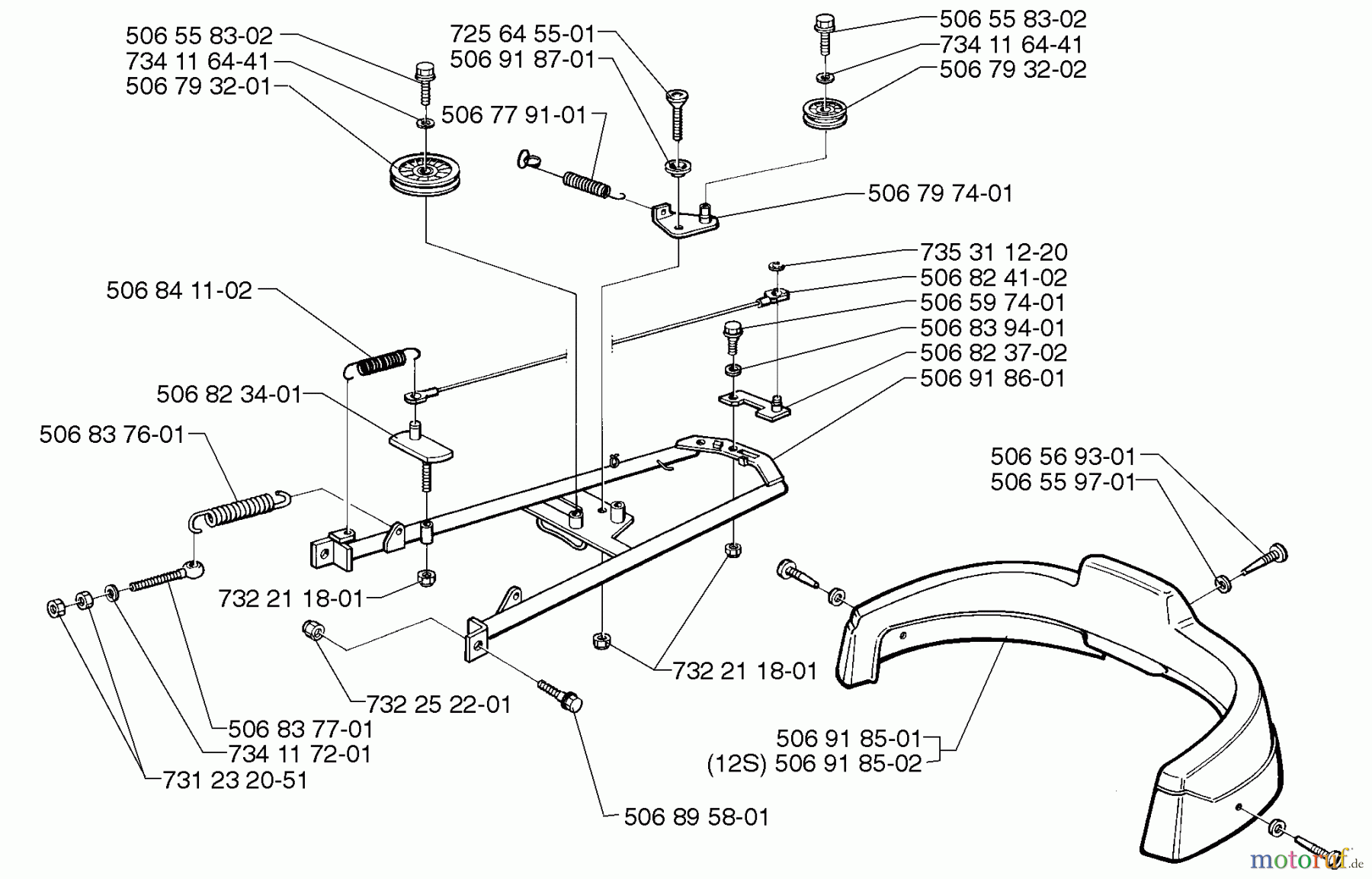 Husqvarna Reitermäher, Motor hinten Rider 970 - Husqvarna Swedish Rider (1998-01 & After) Mower Frame Assembly (Part II)