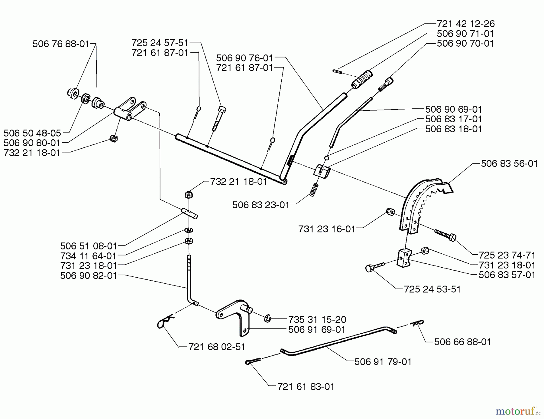  Husqvarna Reitermäher, Motor hinten Rider 970 HST - Husqvarna Swedish Rider (1997-02 & After) Lever Assembly Part 2