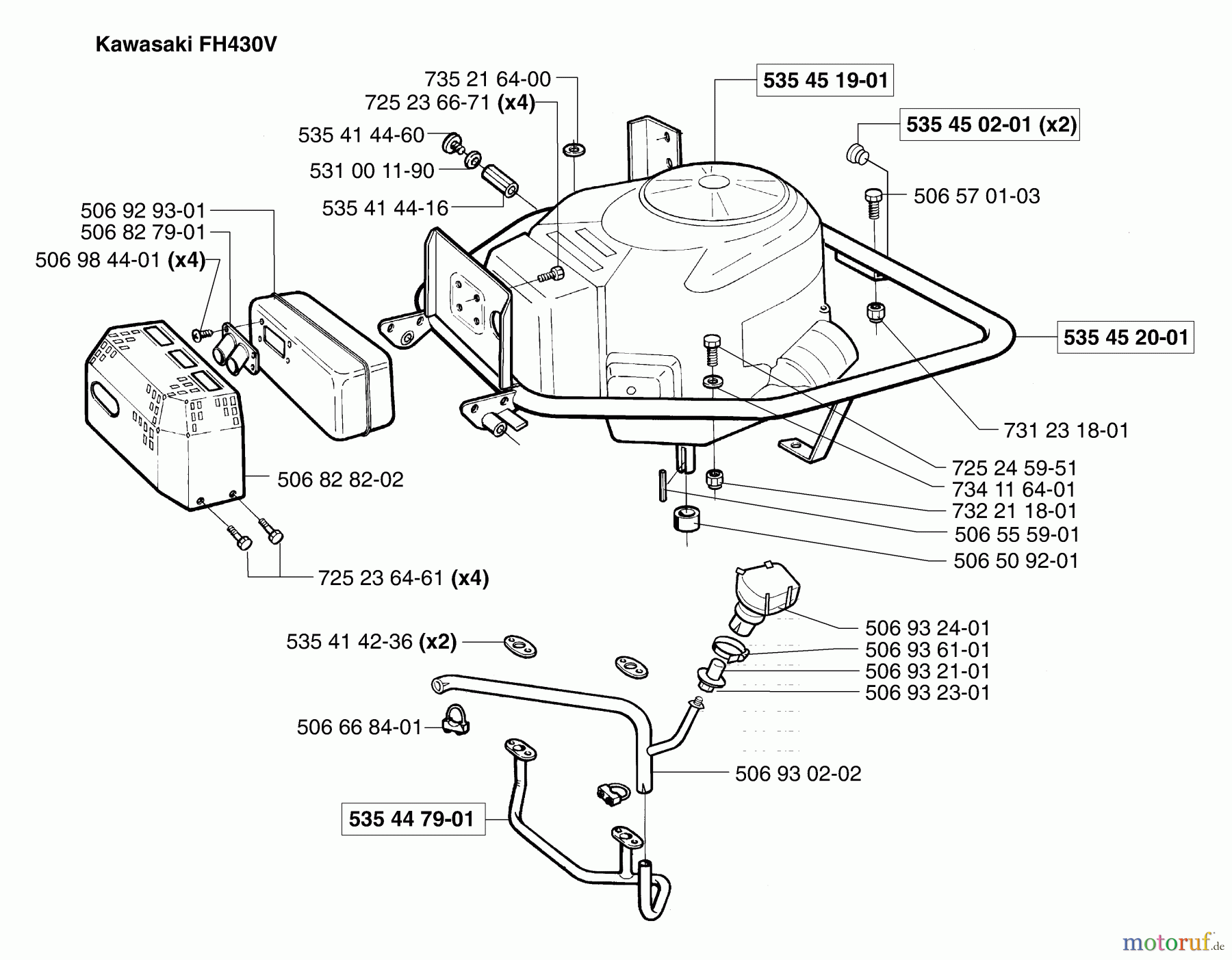 Husqvarna Reitermäher, Motor hinten Rider Pro 15 - Husqvarna Rear-Engine Rider (2003-01 & After) Engine