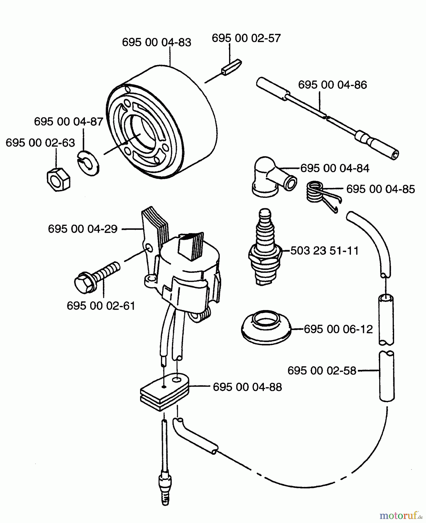  Husqvarna Bläser / Sauger / Häcksler / Mulchgeräte 155 BT - Husqvarna Backpack Blower (1998-10 & After) Ignition & Flywheel