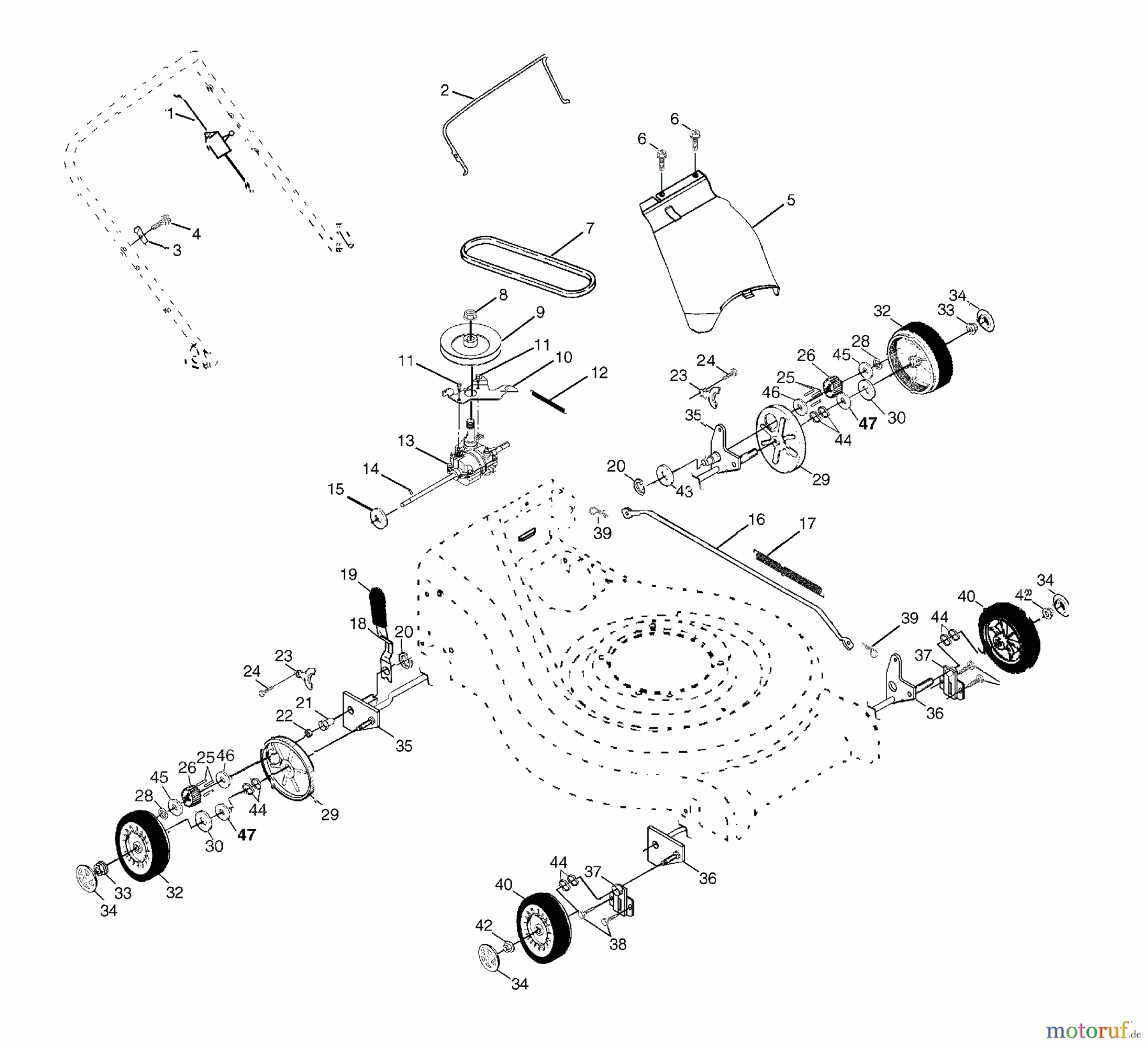 Husqvarna Rasenmäher 530 RS (954140072D) - Husqvarna Walk-Behind Mower (1999-12 & After) Wheels And Transmission