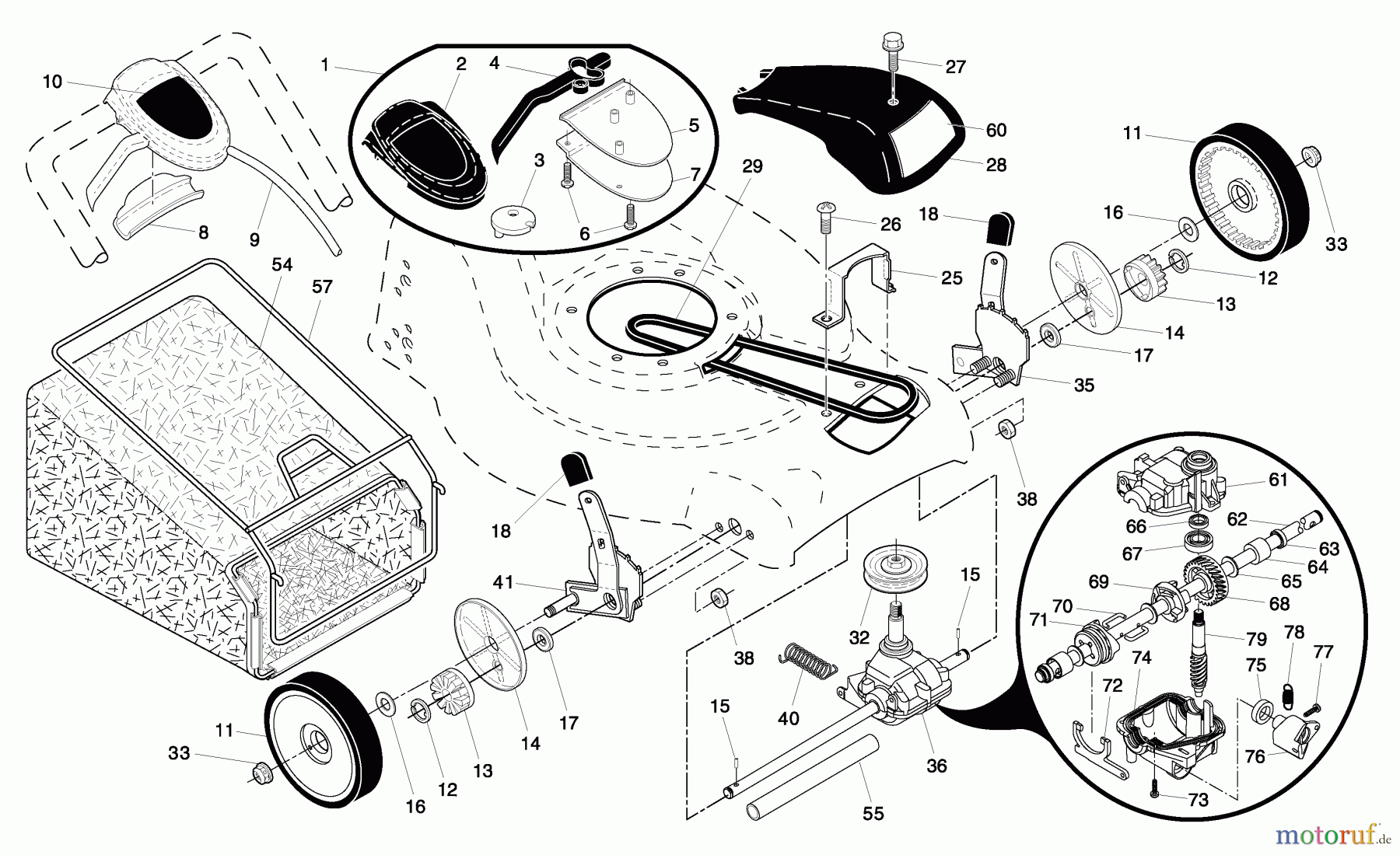 Husqvarna Rasenmäher 5521 CHV (96143000103) - Husqvarna Walk-Behind Mower (2006-02 & After) Drive Assembly
