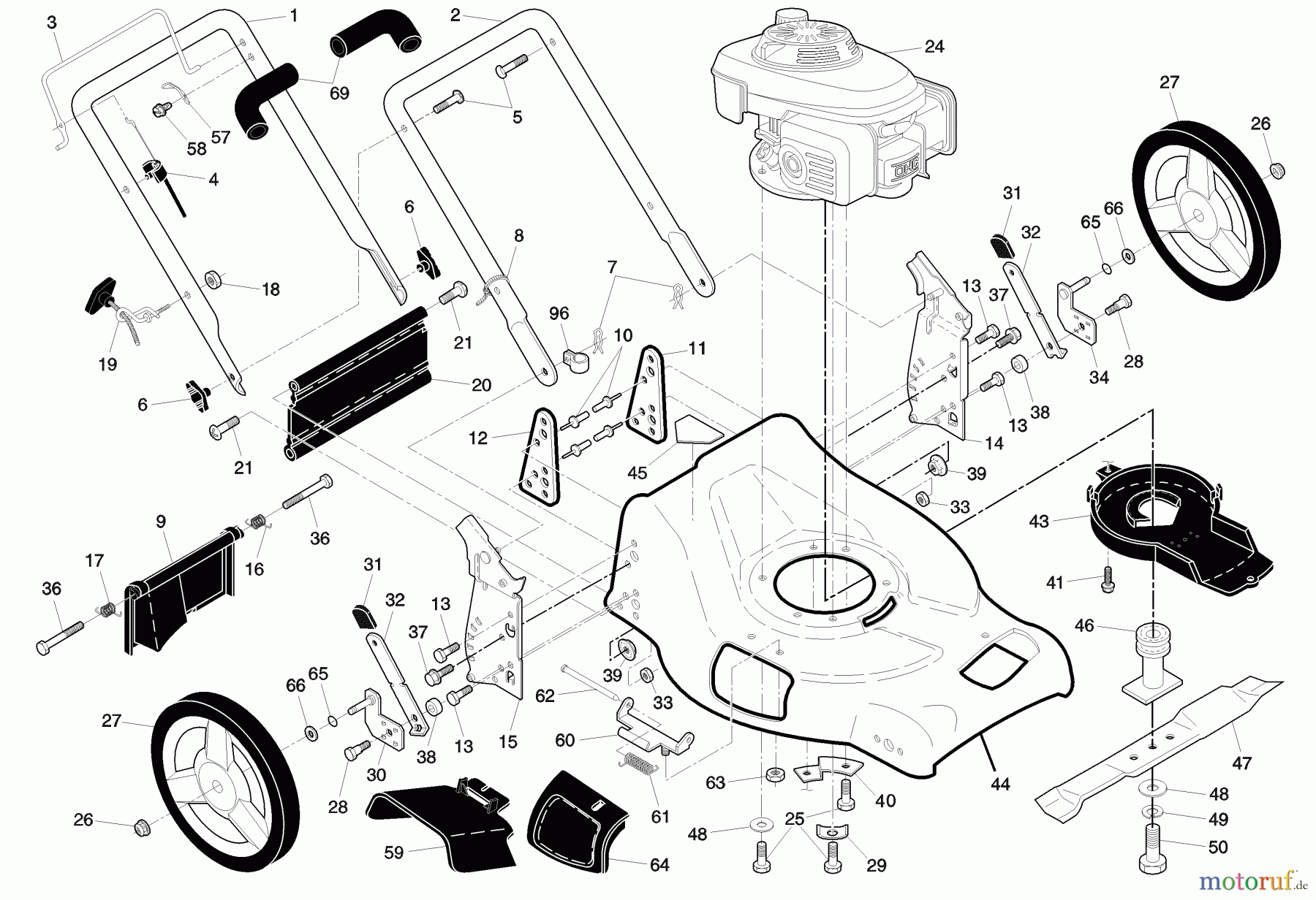 Husqvarna Rasenmäher 5521 CHV (96143000106) - Husqvarna Walk-Behind Mower (2006-12 & After) Walk Mower 5521 CHV Parts