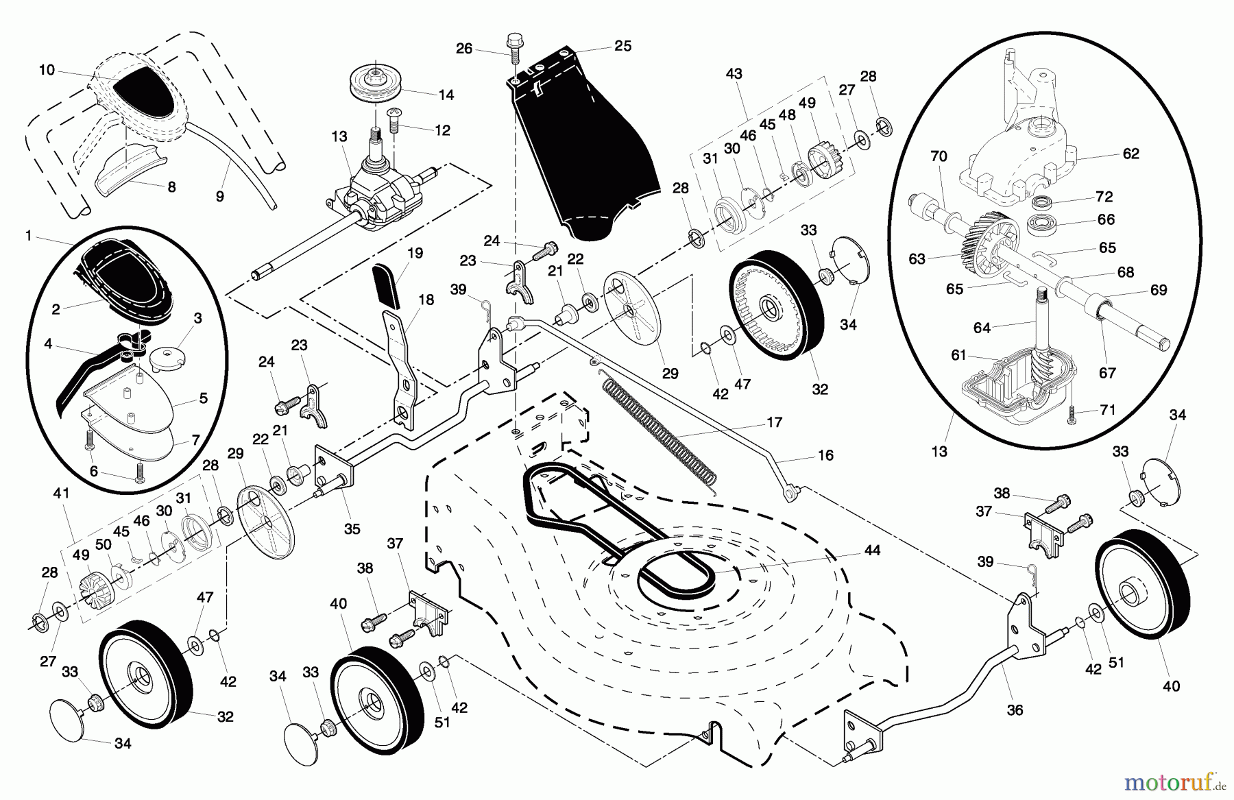 Husqvarna Rasenmäher 5521 RS (96143000203) - Husqvarna Walk-Behind Mower (2006-02 & After) Drive Assembly