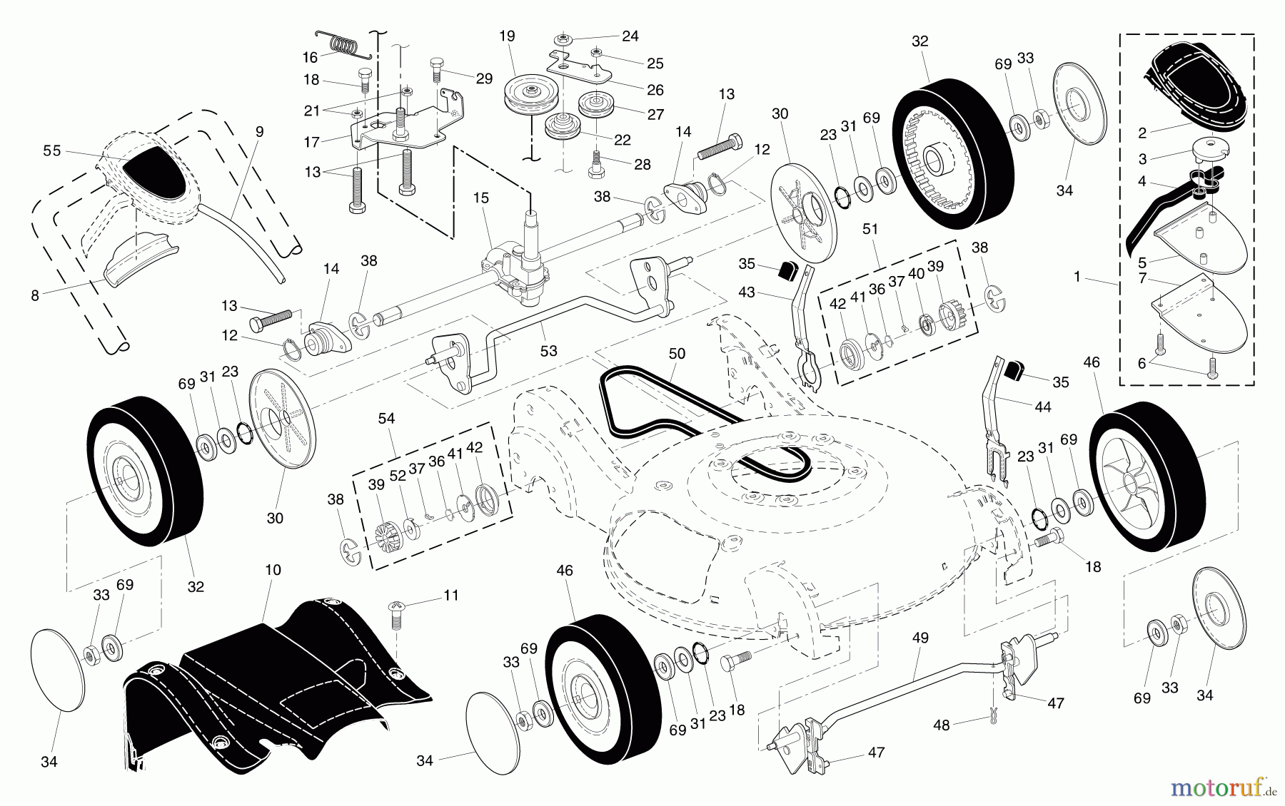Husqvarna Rasenmäher 55R21 HV (96143000502) - Husqvarna Walk-Behind Mower (2006-02 & After) Drive Assembly
