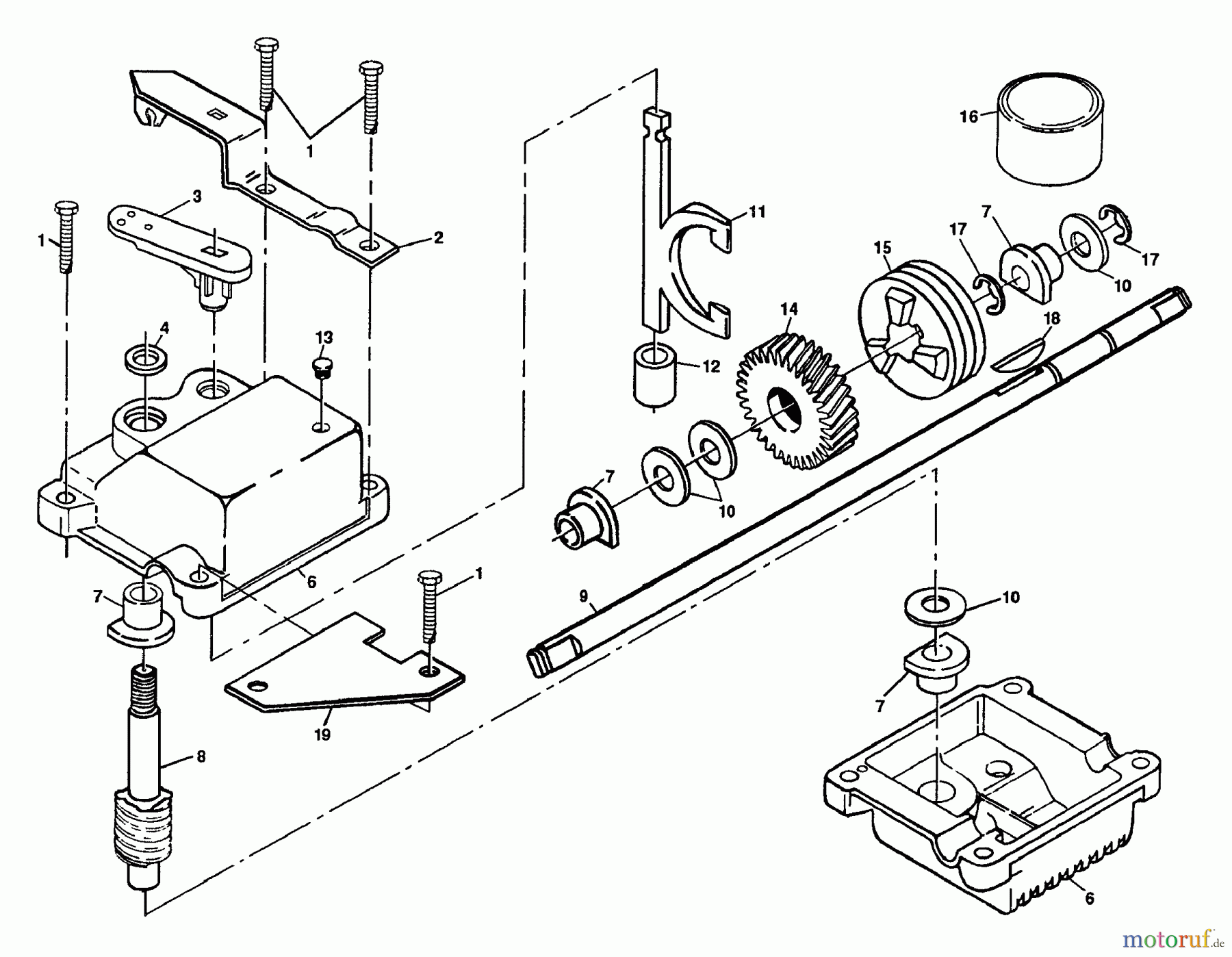 Husqvarna Rasenmäher 56 SF (954140035A) - Husqvarna Walk-Behind Mower (1996-10 & After) Gear Case Assembly PN 532702511