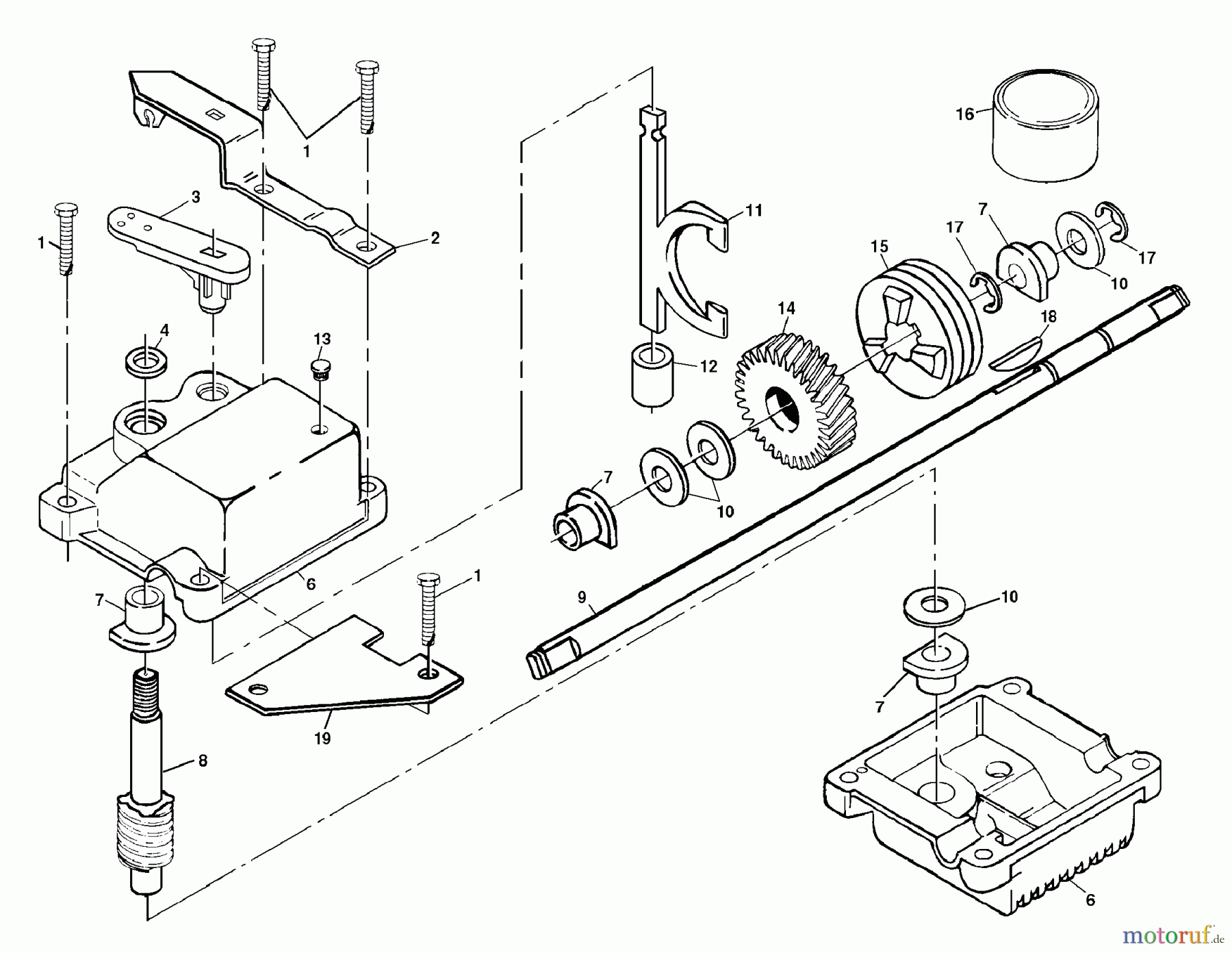 Husqvarna Rasenmäher 56 SFE (954065401A) - Husqvarna Walk-Behind Mower (1994-01 & After) Gear Case Assembly P/N 532702510 - 53702511