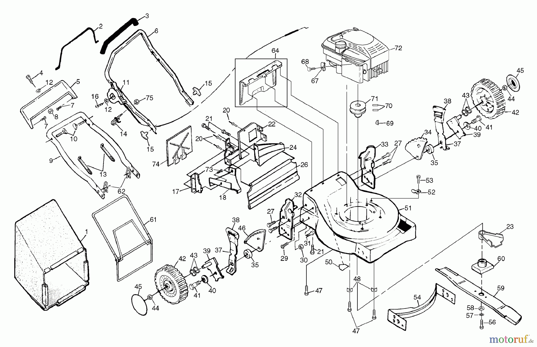 Husqvarna Rasenmäher 56 SFE (954065401A) - Husqvarna Walk-Behind Mower (1994-01 & After) General Assembly