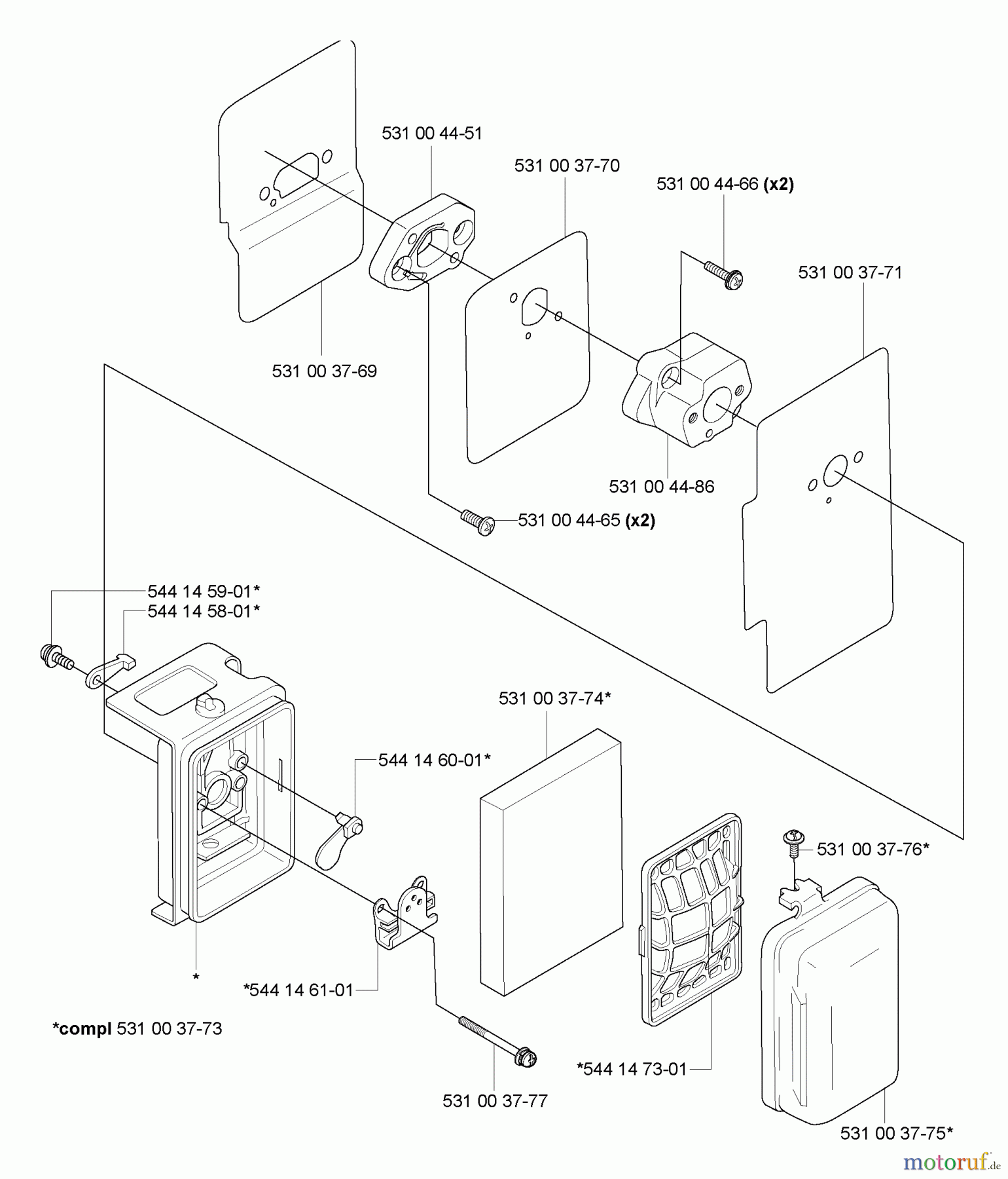  Husqvarna Bläser / Sauger / Häcksler / Mulchgeräte 165 BT - Husqvarna Backpack Blower (2005-08 & After) Air Filter