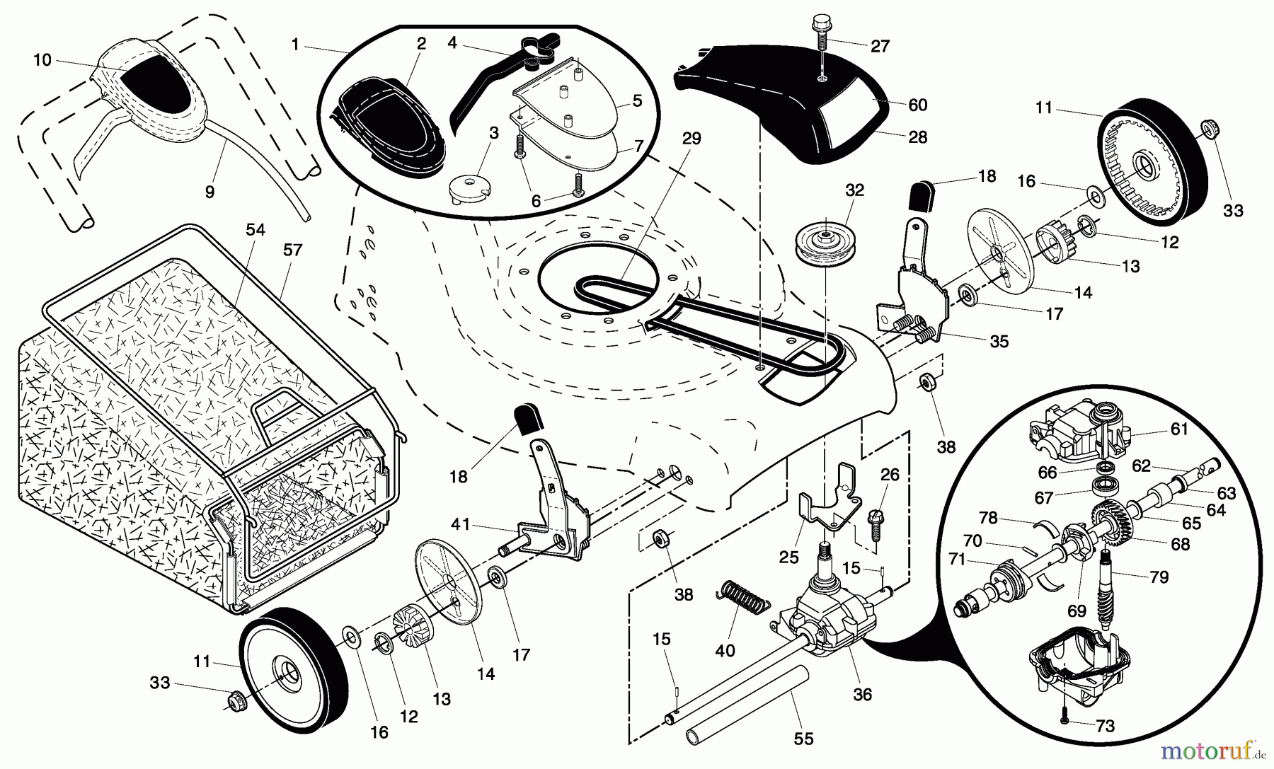Husqvarna Rasenmäher 65021 ES (96143002001) - Husqvarna Walk-Behind Mower (2007-07 & After) Repair Parts (B)