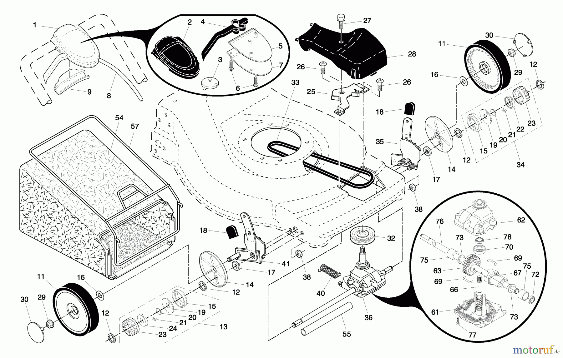 Husqvarna Rasenmäher 6522 SL (96143000800) - Husqvarna Walk-Behind Mower (2005-09 & After) Drive Assembly