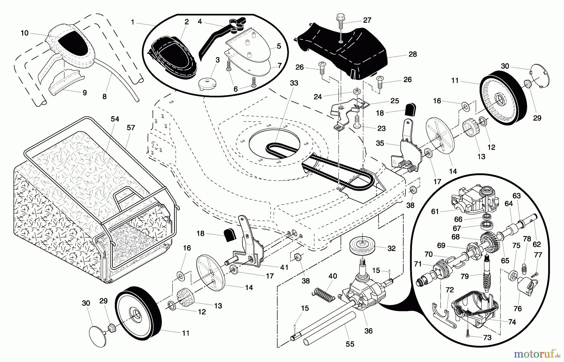 Husqvarna Rasenmäher 6522 SL (96143000802) - Husqvarna Walk-Behind Mower (2005-02 to 2006-01) Drive Control Assembly