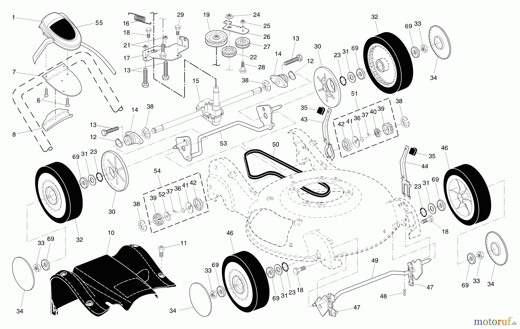  Husqvarna Rasenmäher 70R21 HV (96143001401) - Husqvarna Walk-Behind Mower (2006-02 & After) Drive Assembly