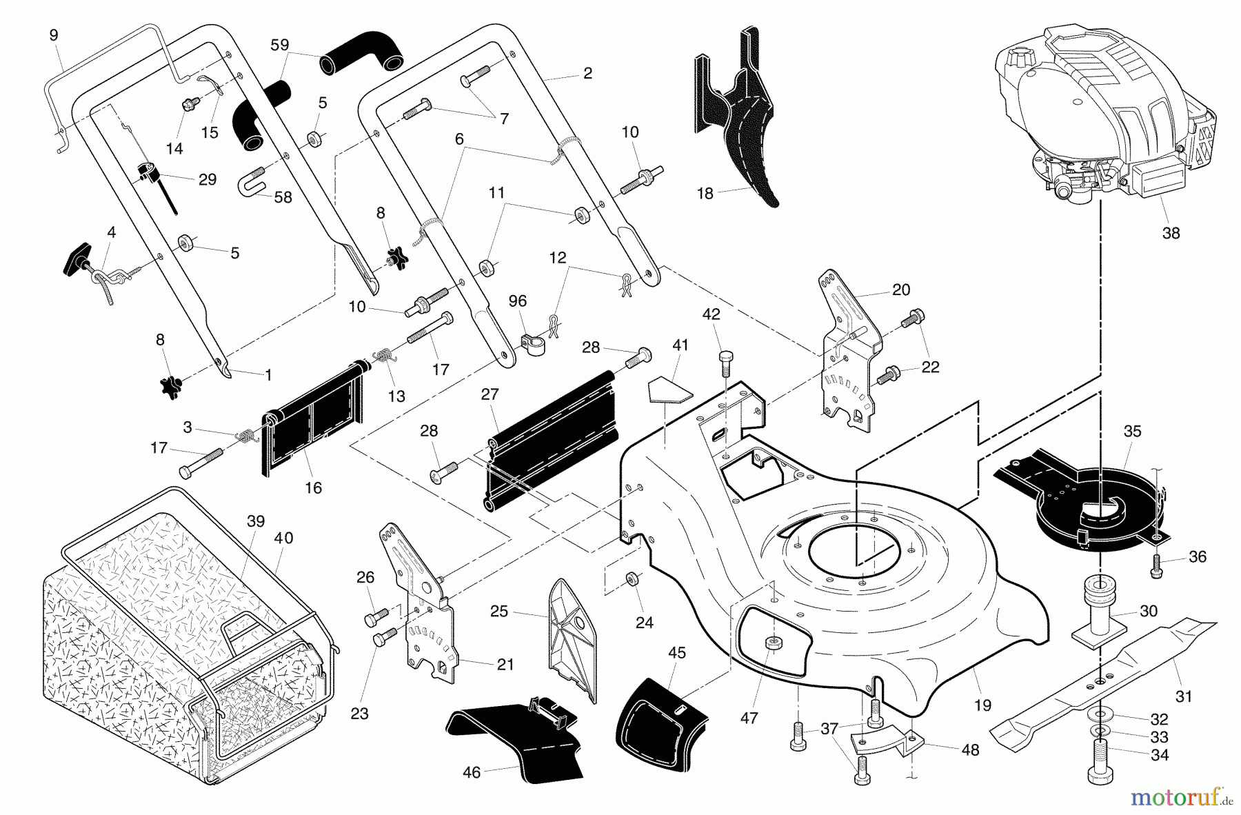 Husqvarna Rasenmäher 87521 RSX (96143003800) - Husqvarna Walk-Behind Mower (2008-03 & After) (California) Repair Parts #1