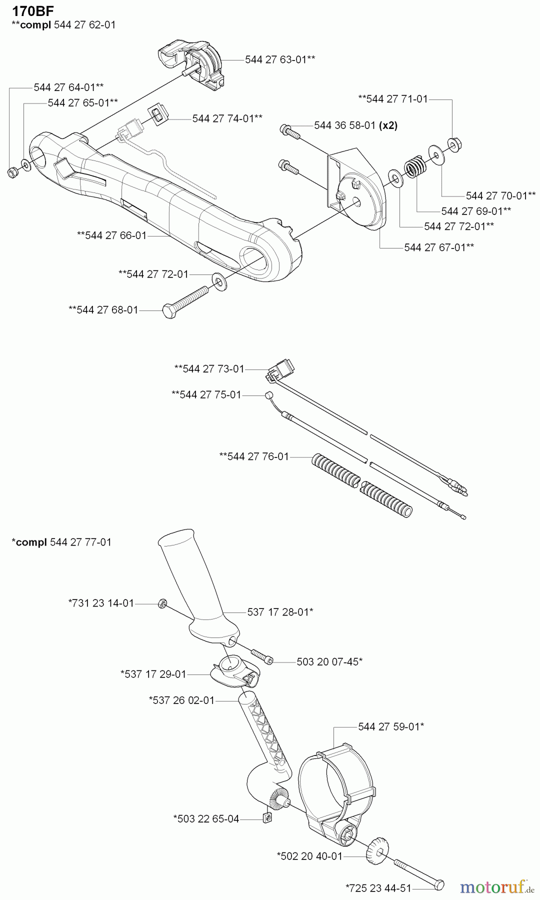  Husqvarna Bläser / Sauger / Häcksler / Mulchgeräte 170 BF - Husqvarna Backpack Blower (2006-03 to 2008-09) Throttle Assembly 170BF