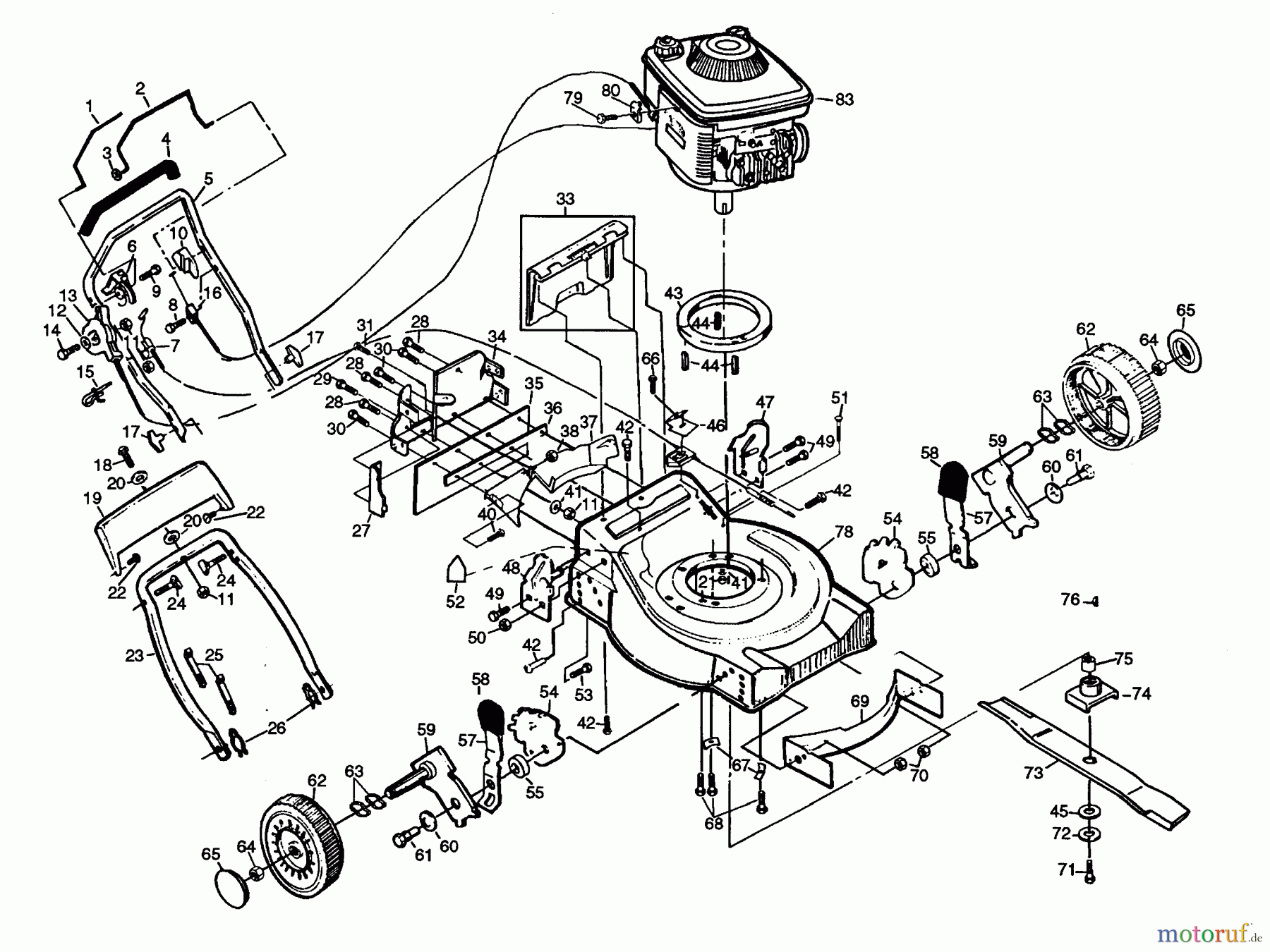  Husqvarna Rasenmäher H56 SRQB (954055011) - Husqvarna Walk-Behind Mower (1993-01 & After) 22