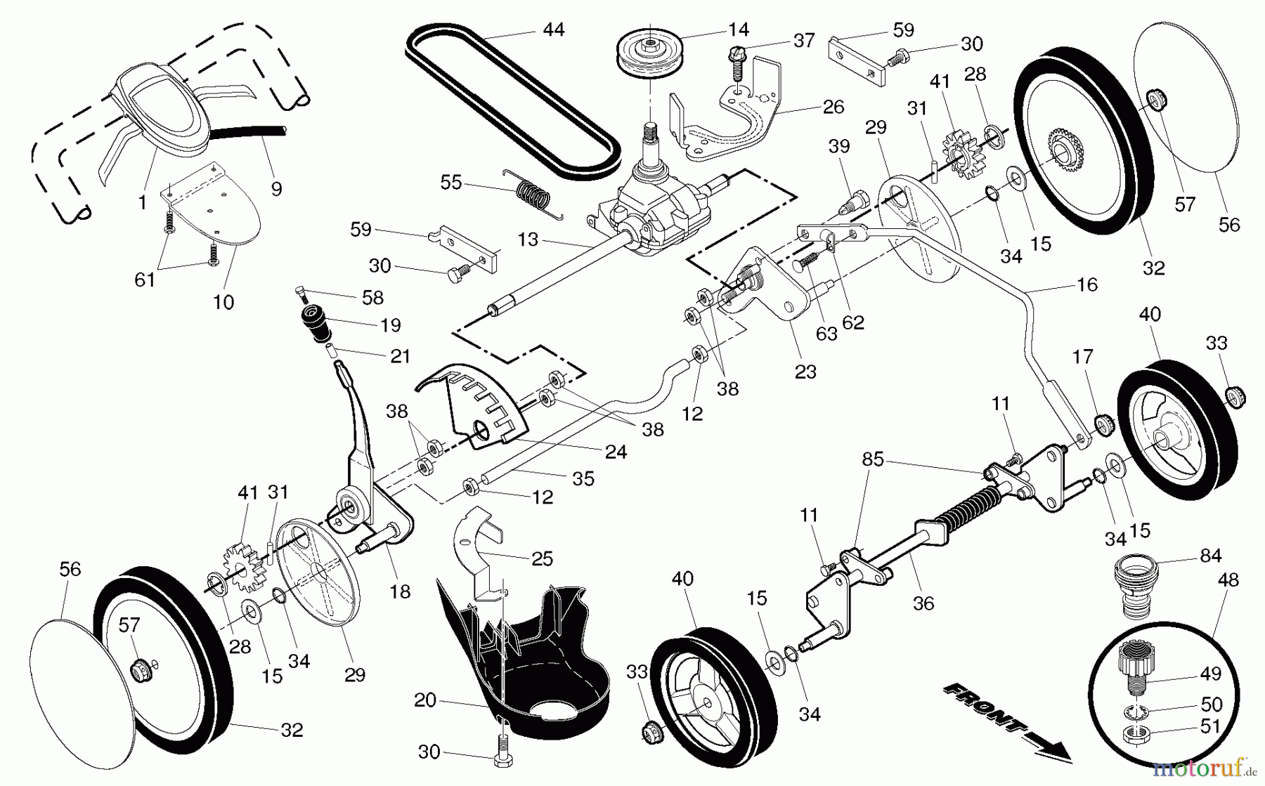 Husqvarna Rasenmäher HD 775HW (96143008600) - Husqvarna Walk-Behind Mower (2011-10 & After) DRIVE
