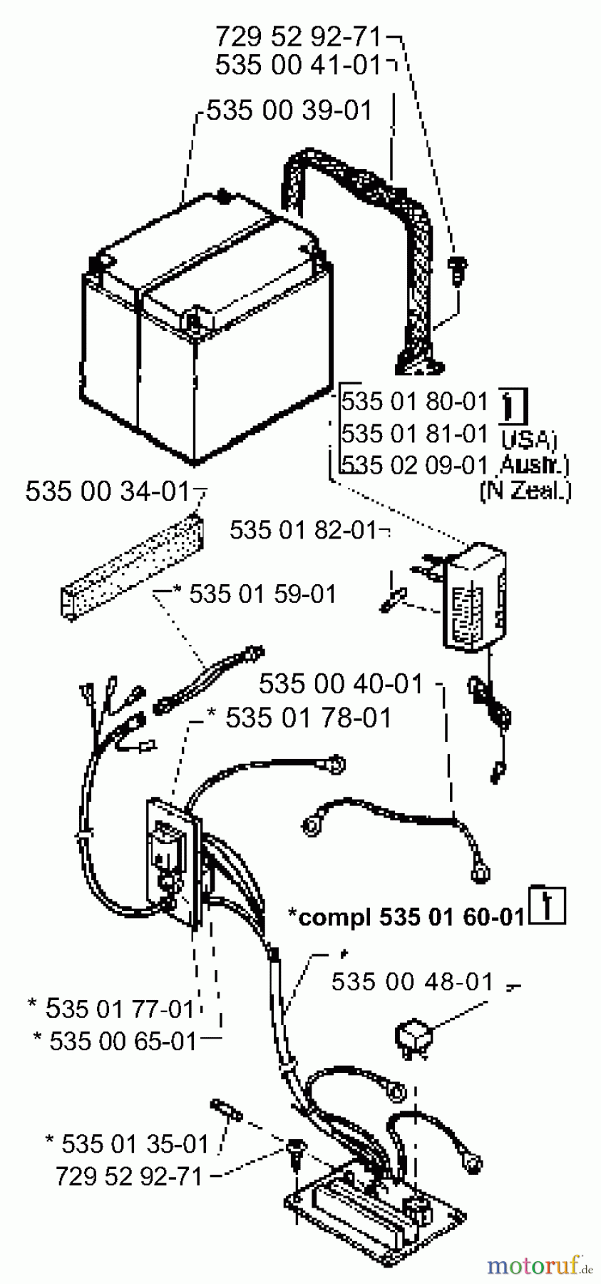  Husqvarna Rasenmäher Master 43 RC - Husqvarna Electric Mower (1995-11 & After) Battery & Wiring