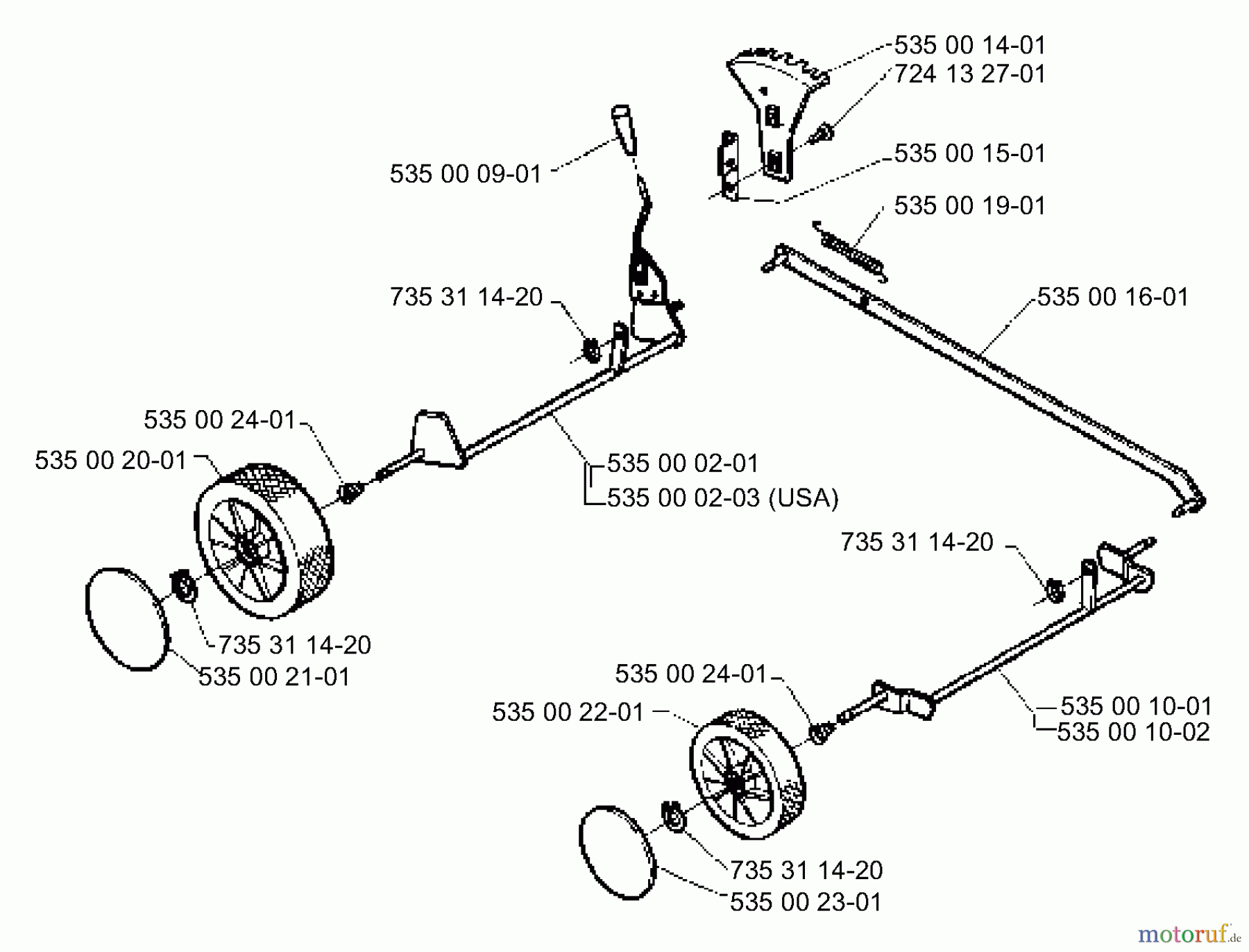  Husqvarna Rasenmäher Master 43 RC - Husqvarna Electric Mower (1995-11 & After) Wheels