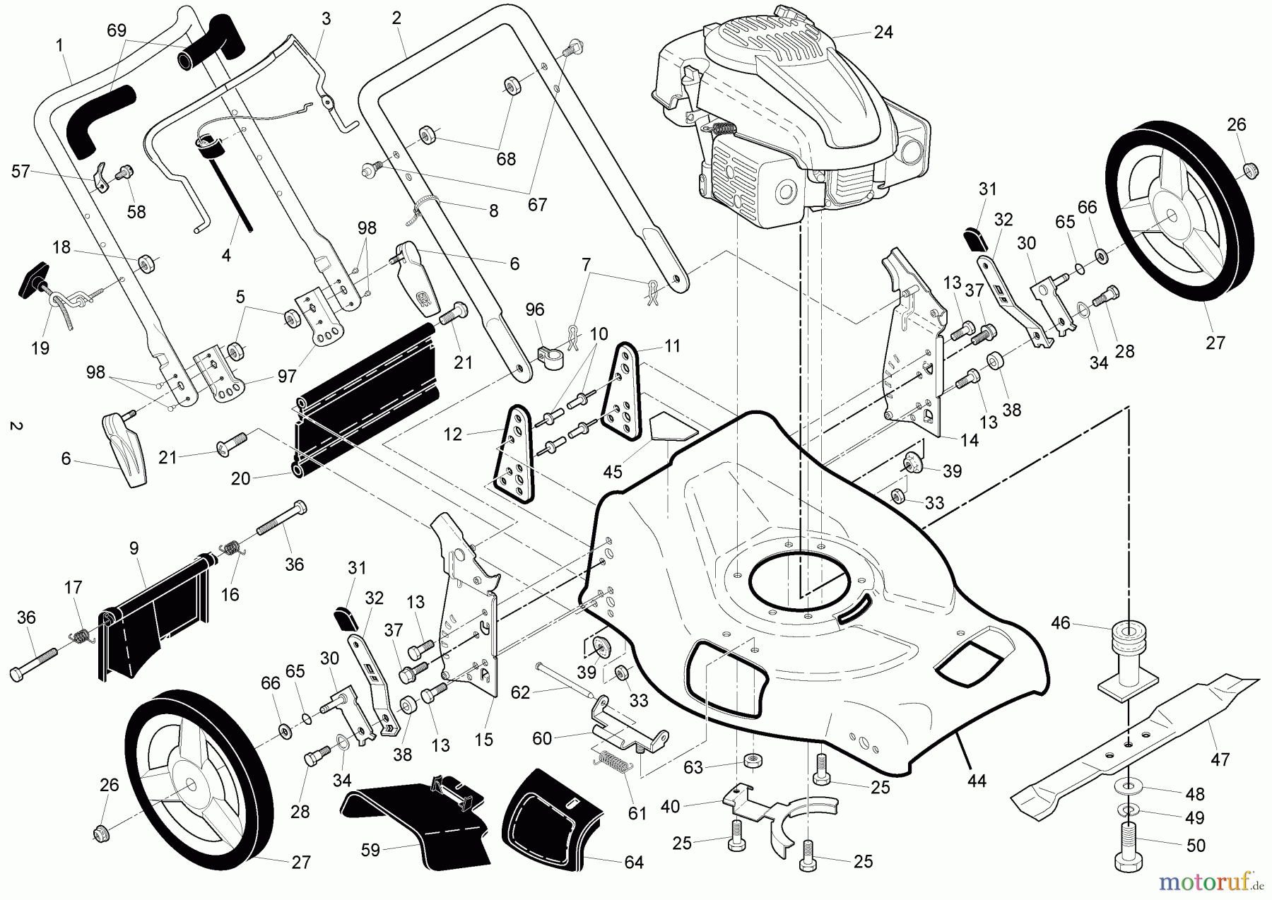 Husqvarna Rasenmäher XT 721F (96143005901) - Husqvarna Walk-Behind Mower (2010-02 & After) Frame