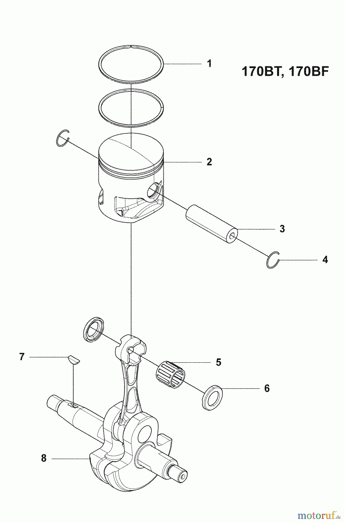  Husqvarna Bläser / Sauger / Häcksler / Mulchgeräte 170 BF - Husqvarna Backpack Blower (2008-10 & After) Crankshaft / Piston