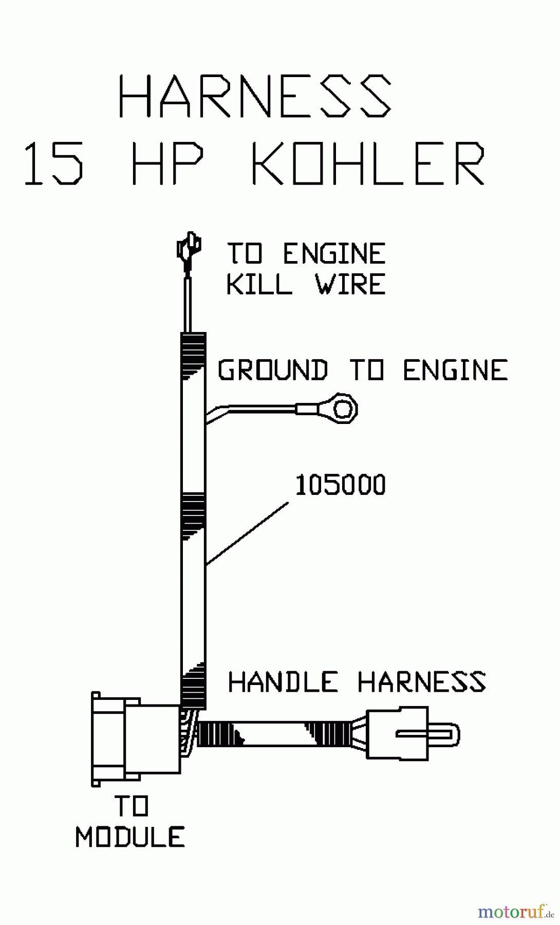 Husqvarna Rasenmäher für Großflächen WH 3614A (968999105) - Husqvarna Wide-Area Walk-Behind Mower (2000-06 to 2001-01) Harness 15 HP Kohler