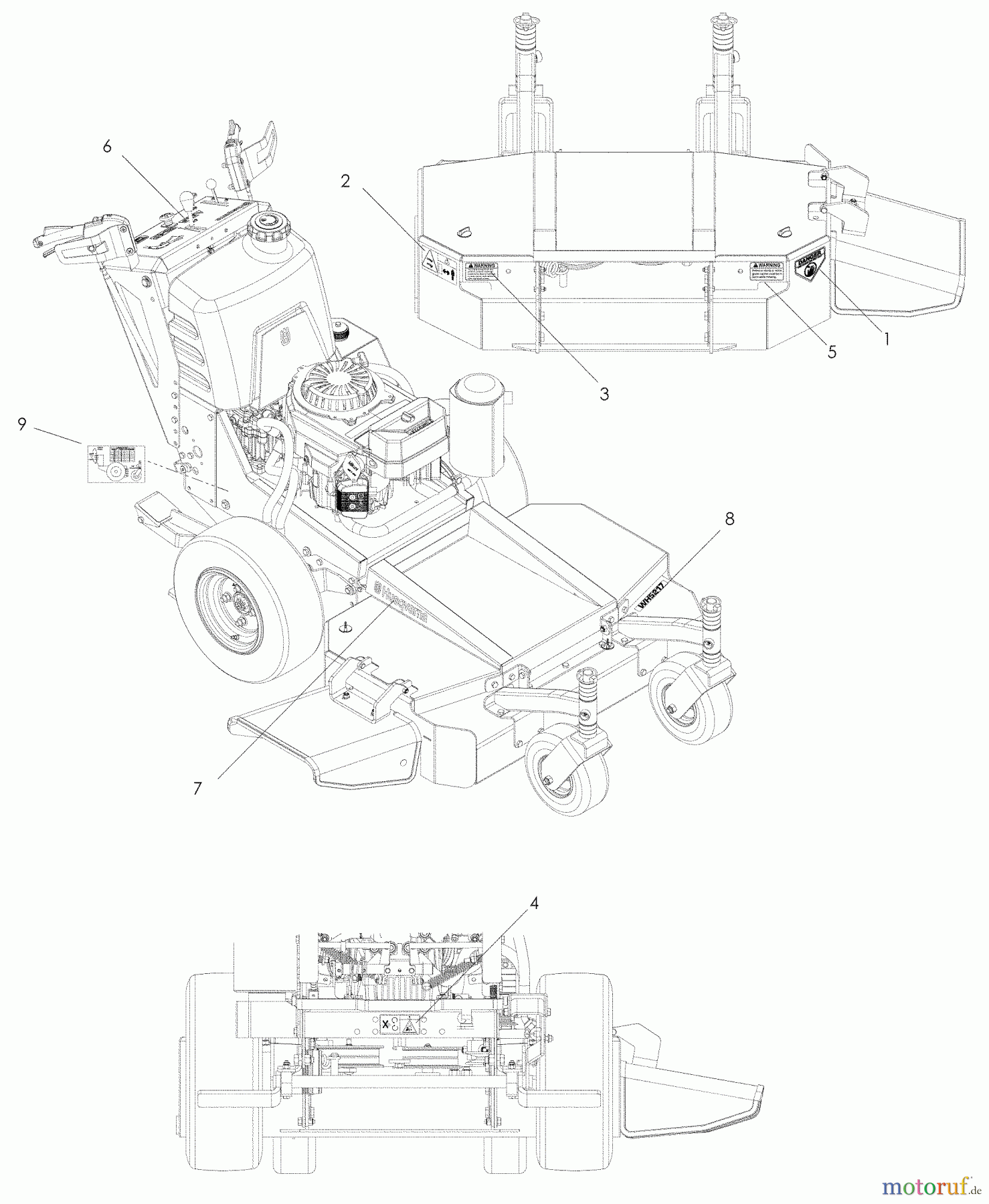  Husqvarna Rasenmäher für Großflächen WH 4817 (966947002) - Husqvarna Wide-Area Walk-Behind Mower (2008-10 & After) Decals