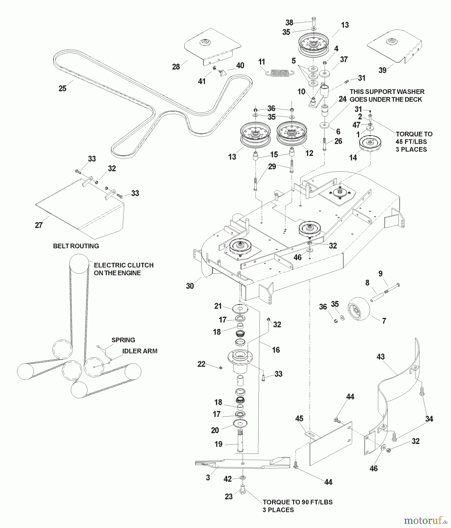 Husqvarna Rasenmäher für Großflächen WHF 5219 (968999253) - Husqvarna Wide-Area Walk-Behind Mower (2004-09 & After) Deck 52