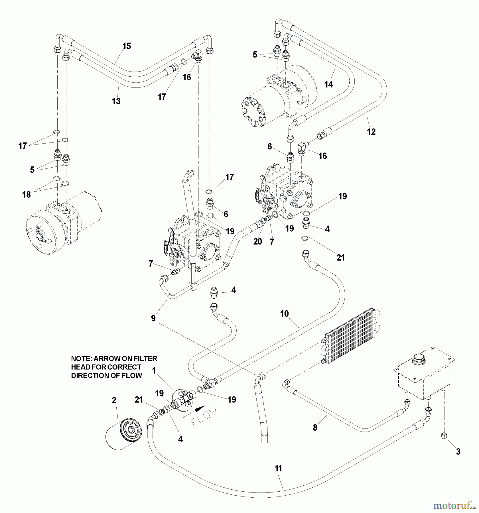 Husqvarna Nullwendekreismäher, Zero-Turn BZ 6127 D (968999262) - Husqvarna Zero-Turn Mower (2005-01 to 2005-07) Hydraulic Hoses And Fittings