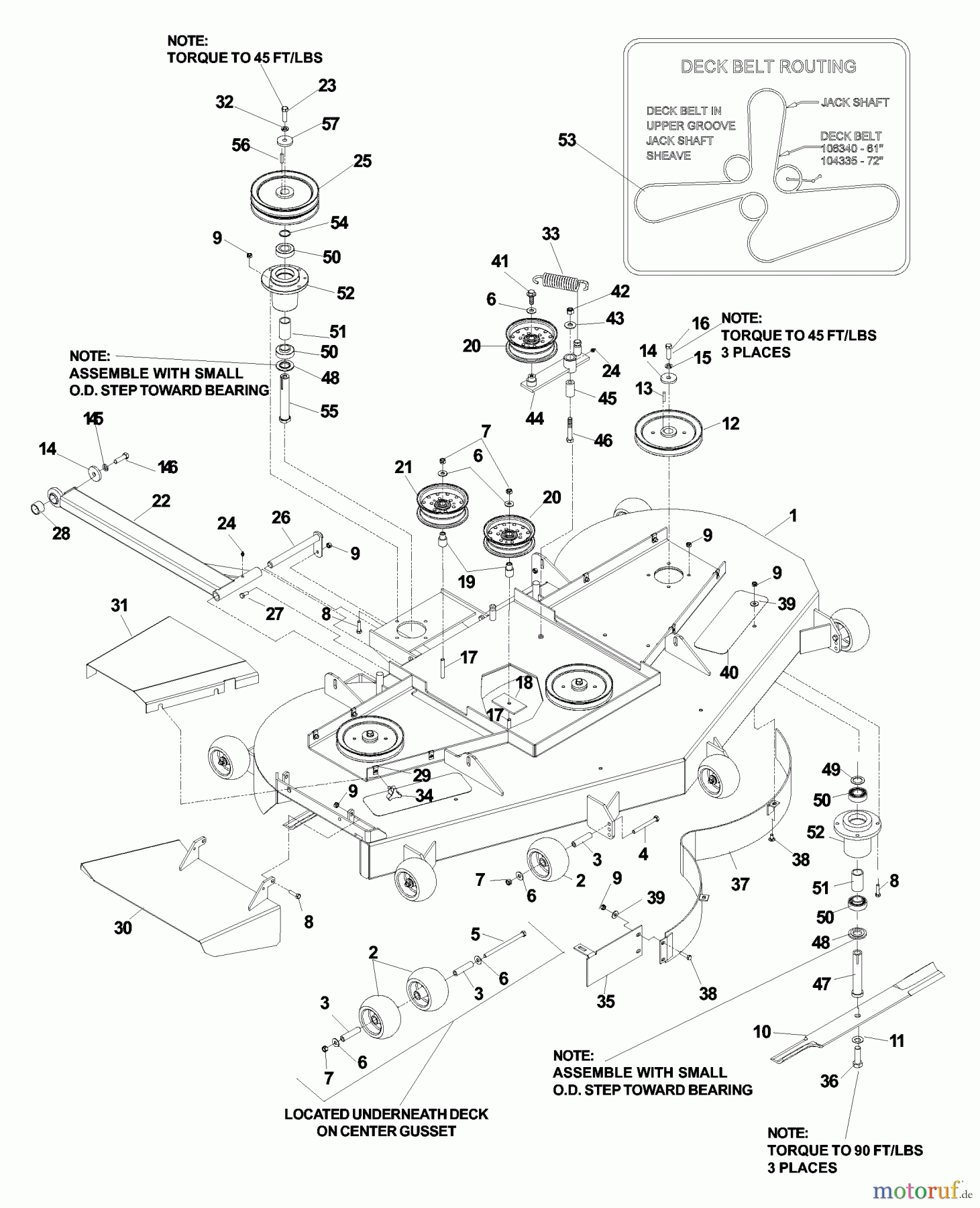  Husqvarna Nullwendekreismäher, Zero-Turn BZ 7234 D (968999216) - Husqvarna Zero-Turn Mower (2003-03 to 2004-10) Deck Assembly 72 Inch