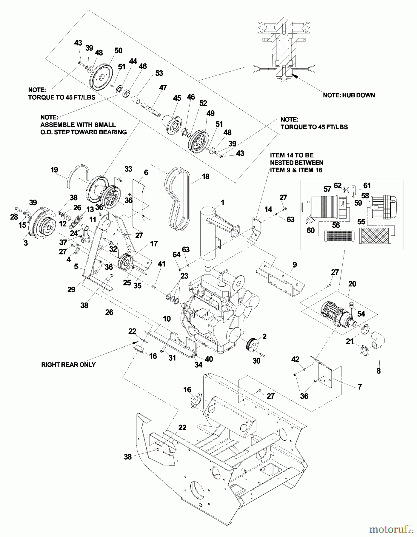  Husqvarna Nullwendekreismäher, Zero-Turn BZ 6134 D (968999214) - Husqvarna Zero-Turn Mower (2003-03 to 2004-10) Engine Assembly 34 H.P.