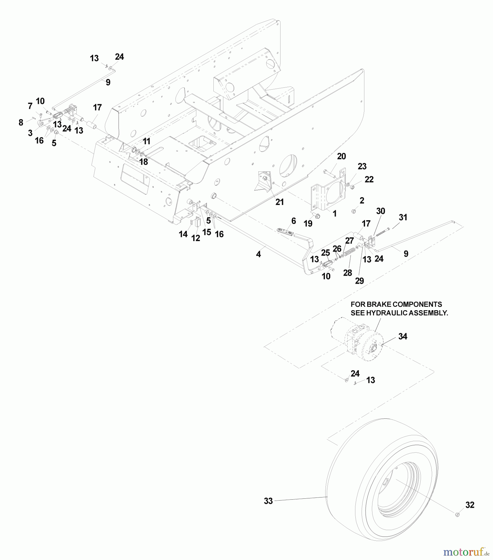  Husqvarna Nullwendekreismäher, Zero-Turn BZ 6127 D (968999218) - Husqvarna Zero-Turn Mower (2004-11 & After) (SN: 033600000 & Up) Brake Group Linkage