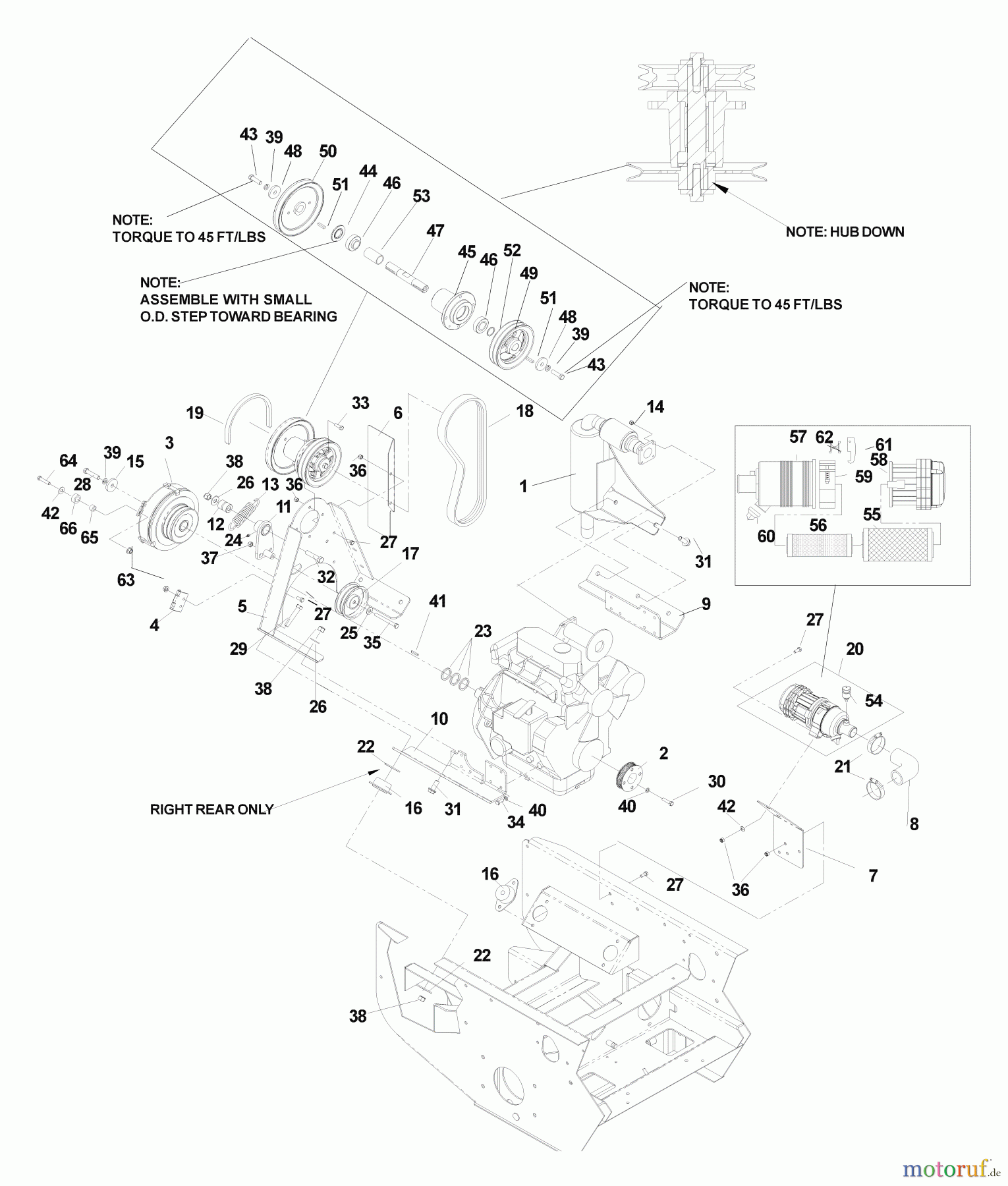  Husqvarna Nullwendekreismäher, Zero-Turn BZ 7234 D (968999216) - Husqvarna Zero-Turn Mower (2004-11 & After) (SN: 033600000 & Up) Engine Assembly 34 H.P.