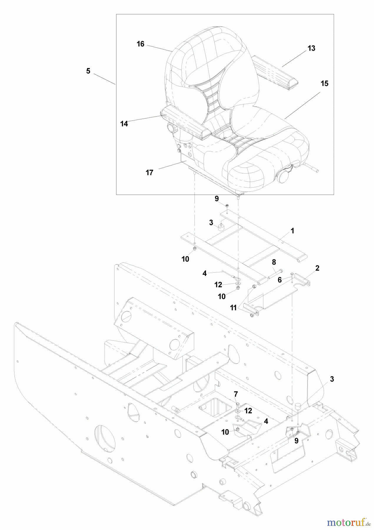  Husqvarna Nullwendekreismäher, Zero-Turn BZ 6134 D (968999214) - Husqvarna Zero-Turn Mower (2004-11 & After) (SN: 033600000 & Up) Seat Assembly