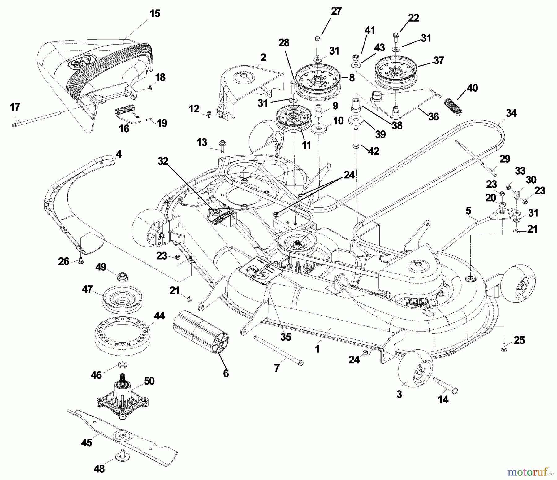  Husqvarna Nullwendekreismäher, Zero-Turn CZ 4817 (968999220) - Husqvarna KOA Zero-Turn Mower (2002-11 & After) Deck Assembly 48