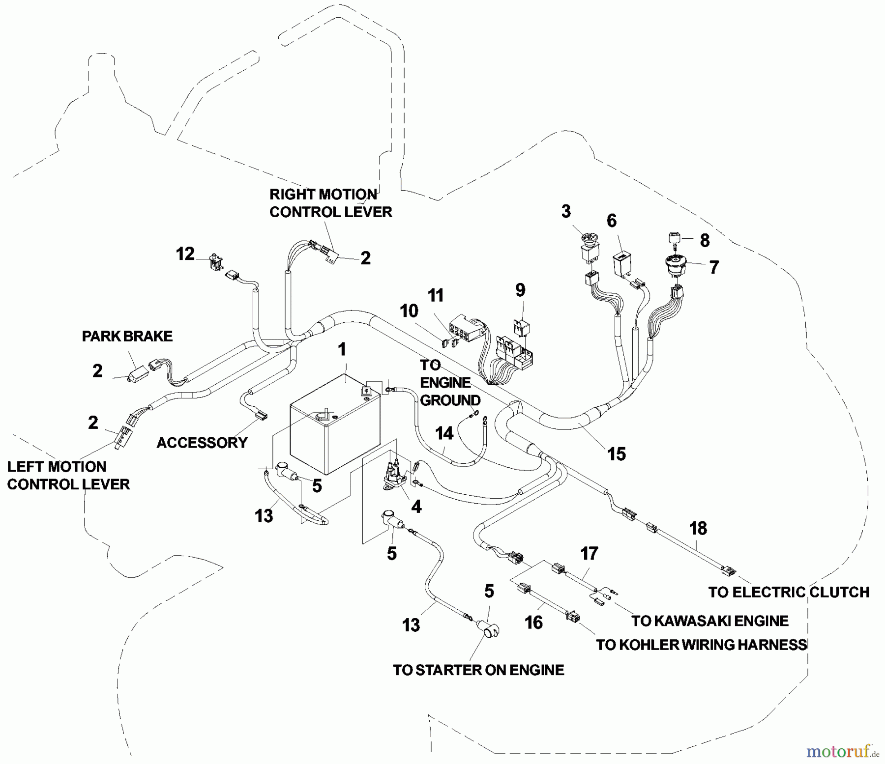  Husqvarna Nullwendekreismäher, Zero-Turn CZ 4815 (968999219) - Husqvarna KAA Zero-Turn Mower (2002-11 & After) Electrical Components