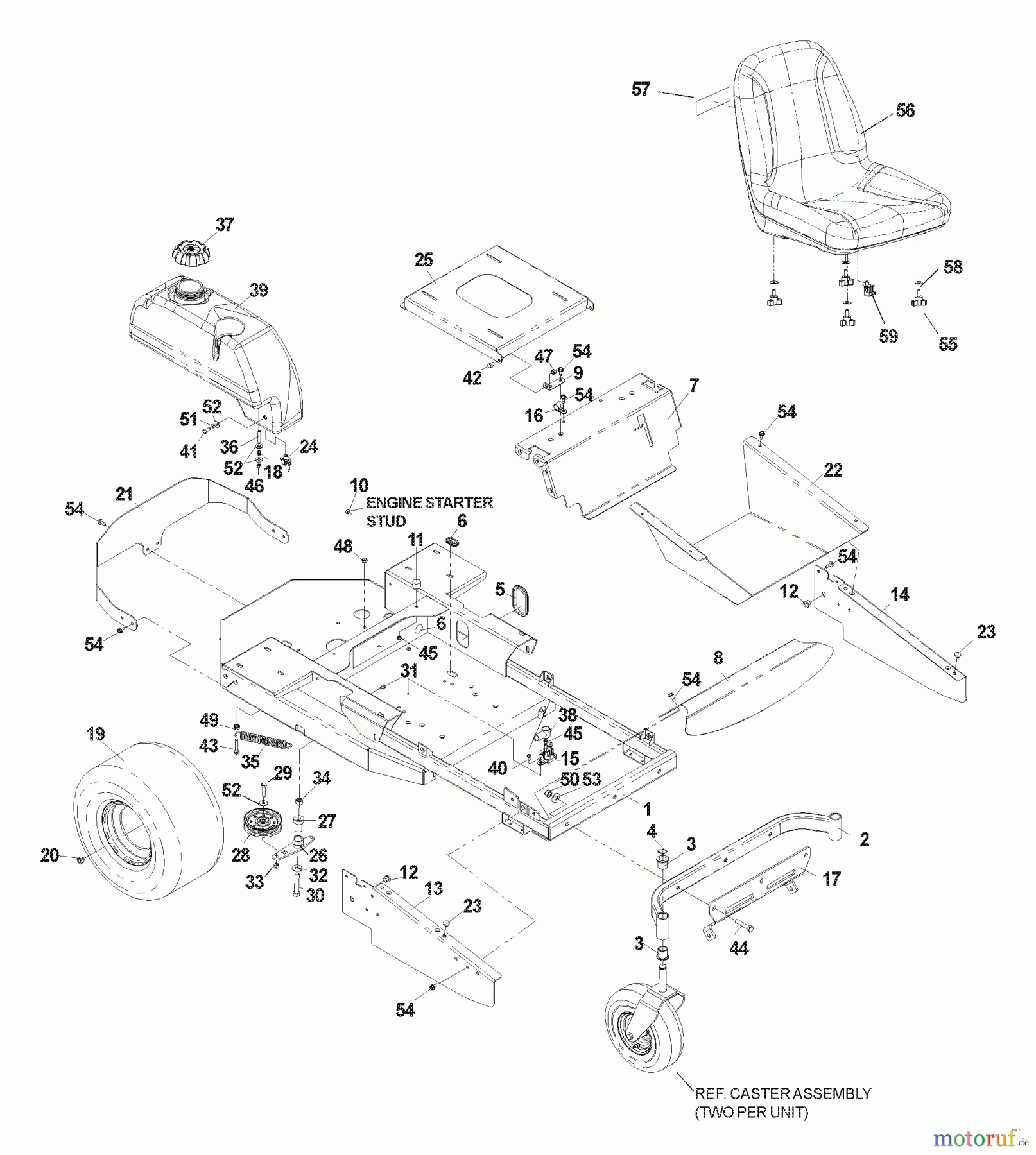 Husqvarna Nullwendekreismäher, Zero-Turn CZ 4818 (968999276) - Husqvarna Zero-Turn Mower (2004-09 & After) Main Frame Assembly
