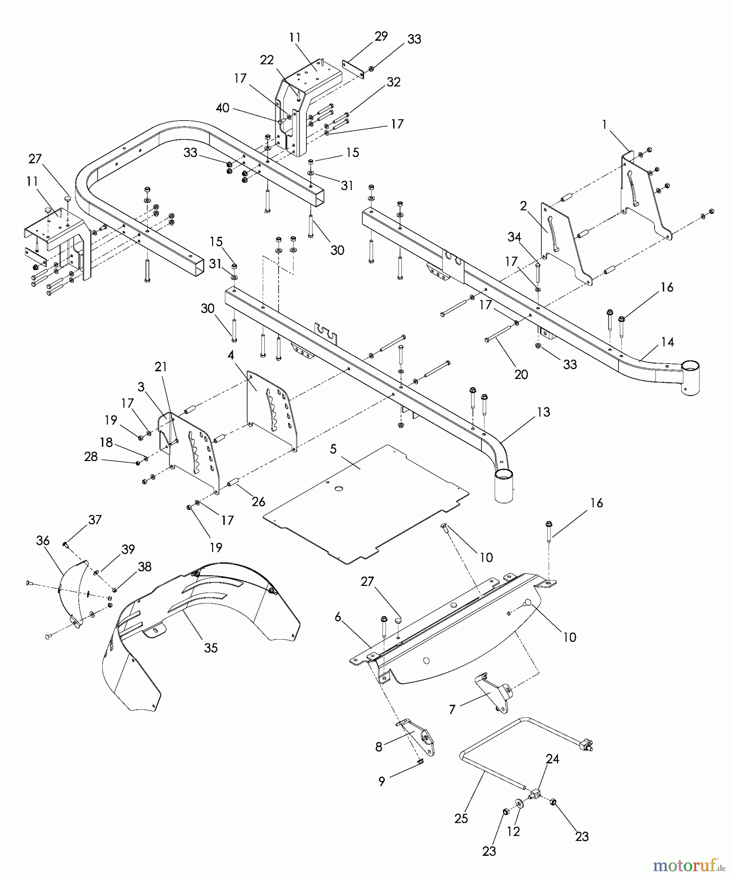  Husqvarna Nullwendekreismäher, Zero-Turn EZ 4824 K (966038201) - Husqvarna Zero-Turn Mower (2009-01 to 2010-05) Chassis / Frame