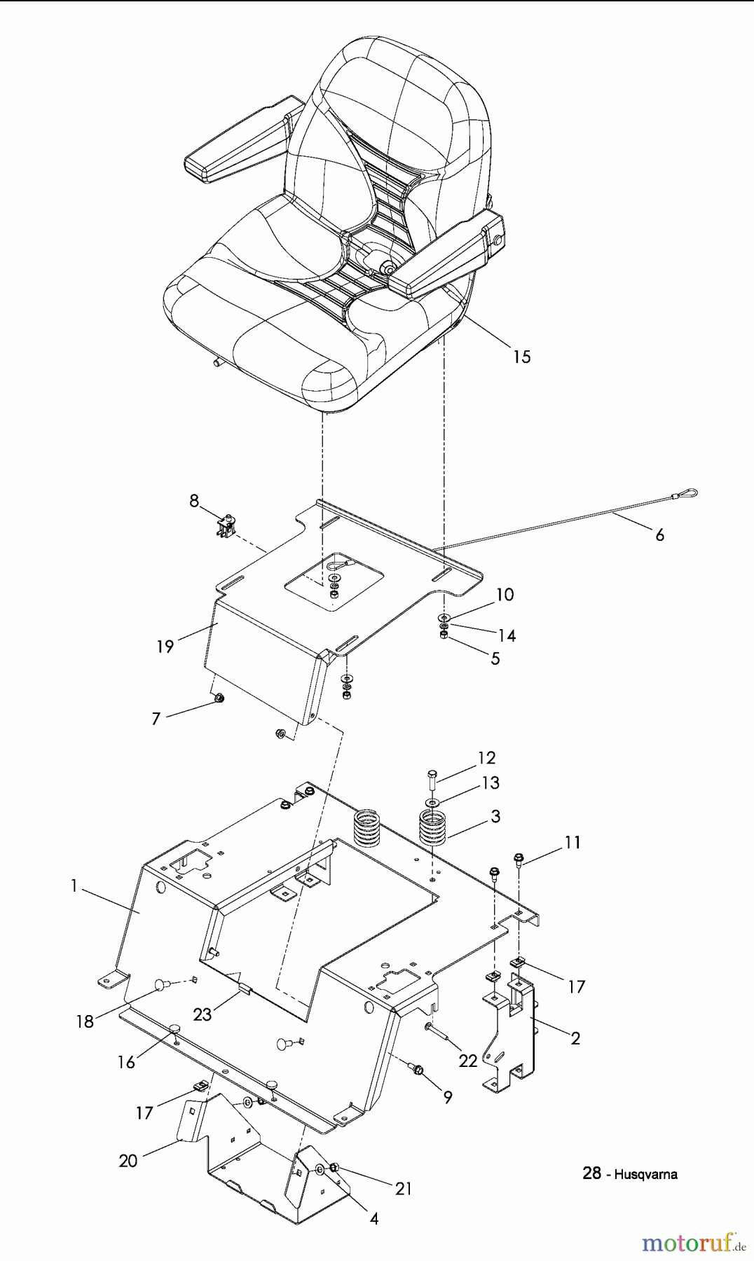  Husqvarna Nullwendekreismäher, Zero-Turn EZ 4824 K (966038201) - Husqvarna Zero-Turn Mower (2009-01 to 2010-05) Seat