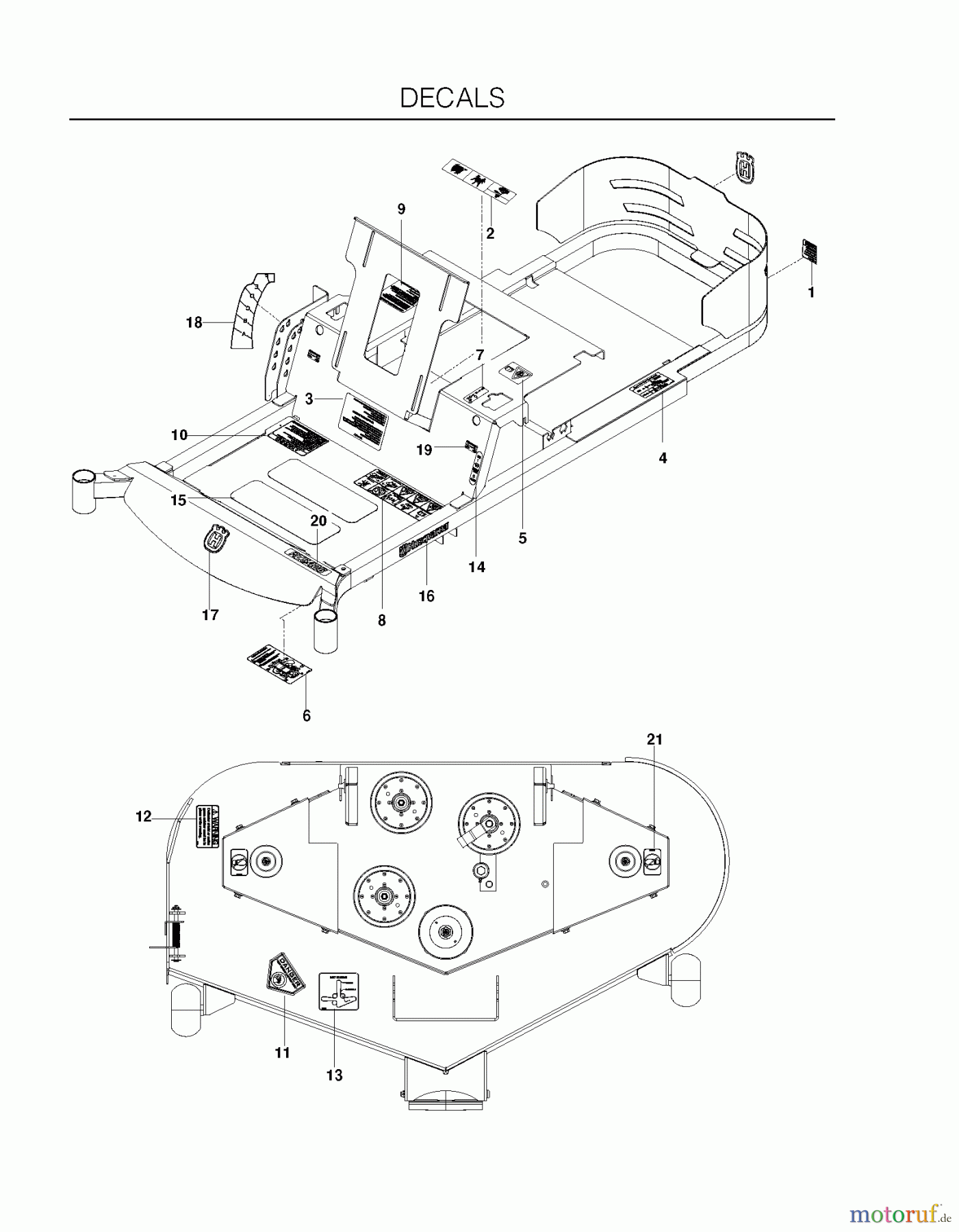  Husqvarna Nullwendekreismäher, Zero-Turn EZ 4824 (966612901) - Husqvarna Zero-Turn Mower (2011-10 & After) DECALS