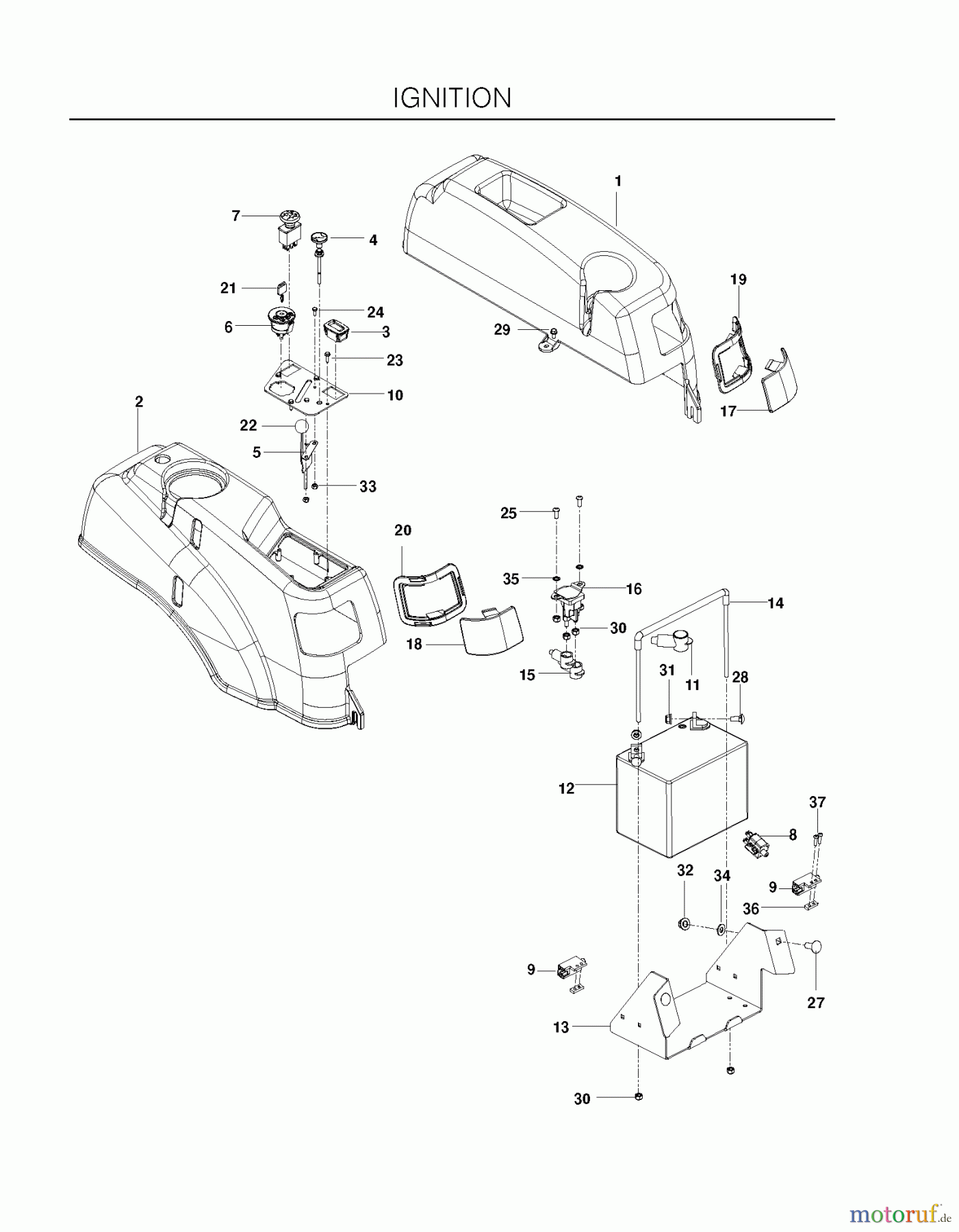  Husqvarna Nullwendekreismäher, Zero-Turn EZ 4824 (966612901) - Husqvarna Zero-Turn Mower (2011-10 & After) IGNITION SYSTEM