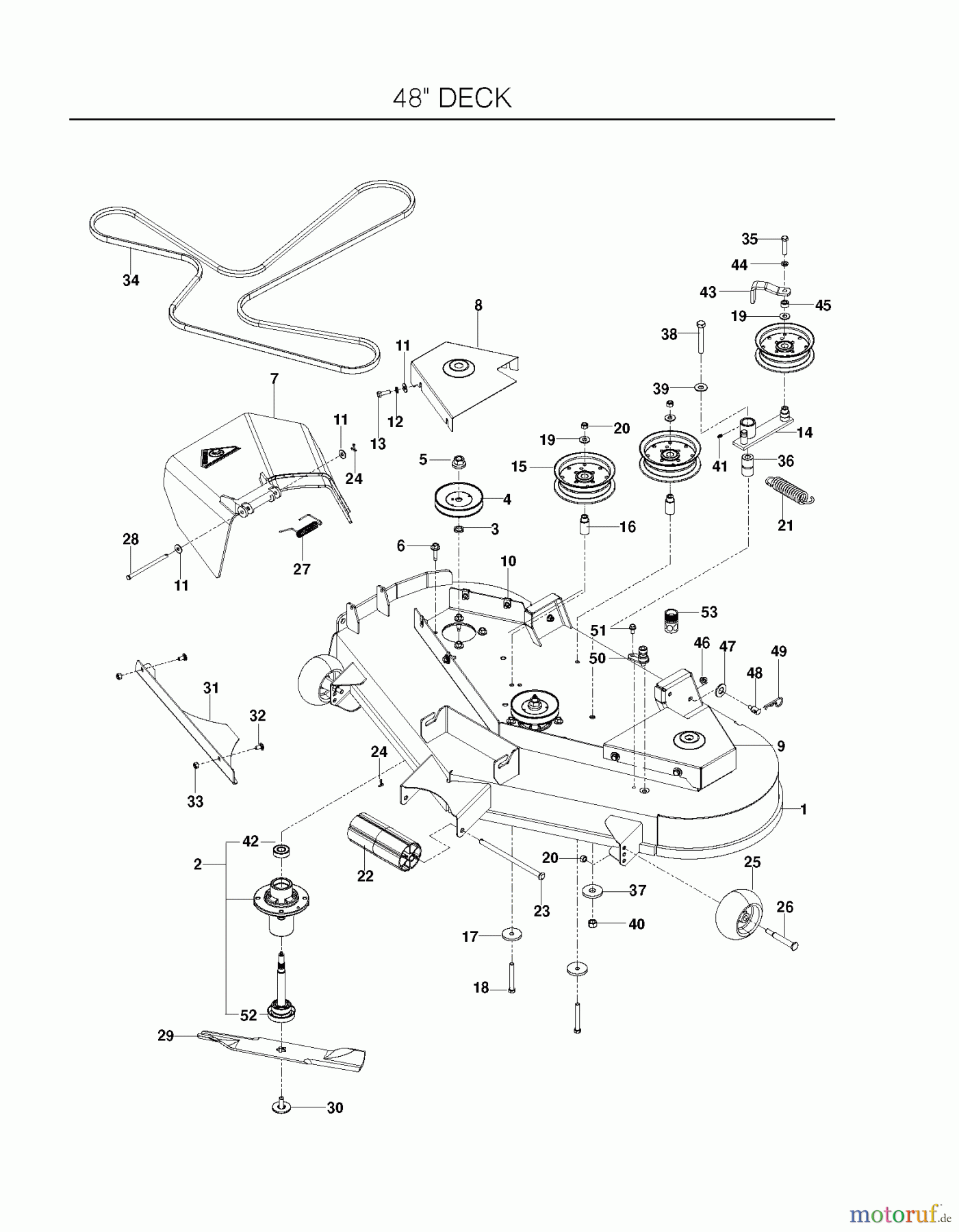 Husqvarna Nullwendekreismäher, Zero-Turn EZ 4824 (966612901) - Husqvarna Zero-Turn Mower (2011-10 & After) MOWER DECK / CUTTING DECK