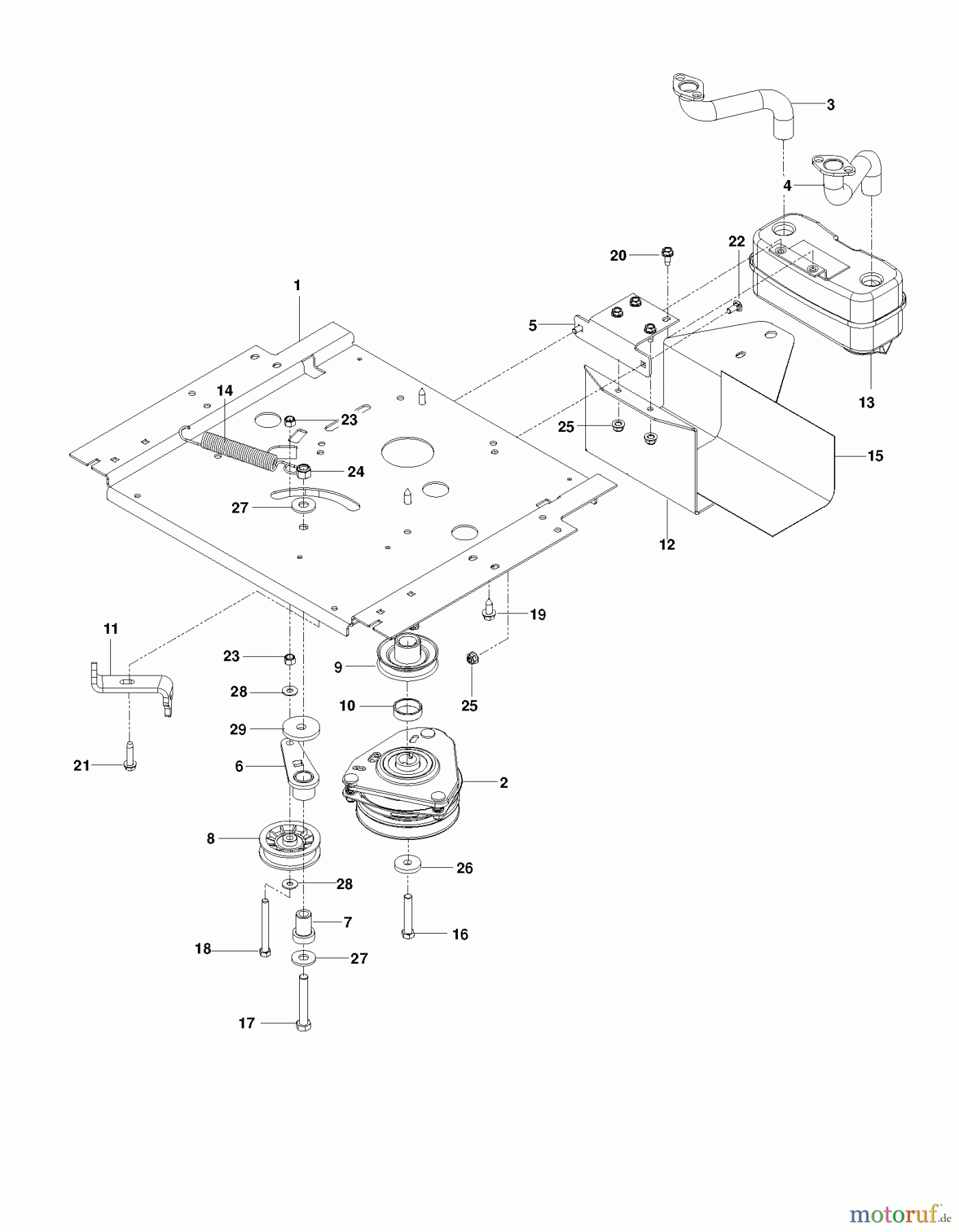  Husqvarna Nullwendekreismäher, Zero-Turn EZ 4824 CA (966659501) - Husqvarna Zero-Turn Mower (2012-08 & After) ENGINE PLATE