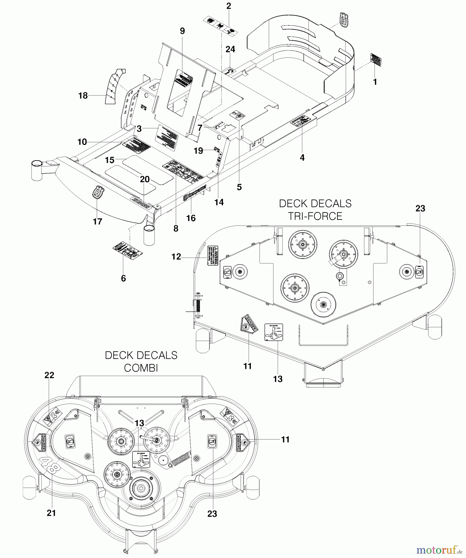  Husqvarna Nullwendekreismäher, Zero-Turn EZ 5225 (966038301) - Husqvarna Zero-Turn Mower (2010-06 & After) Decals