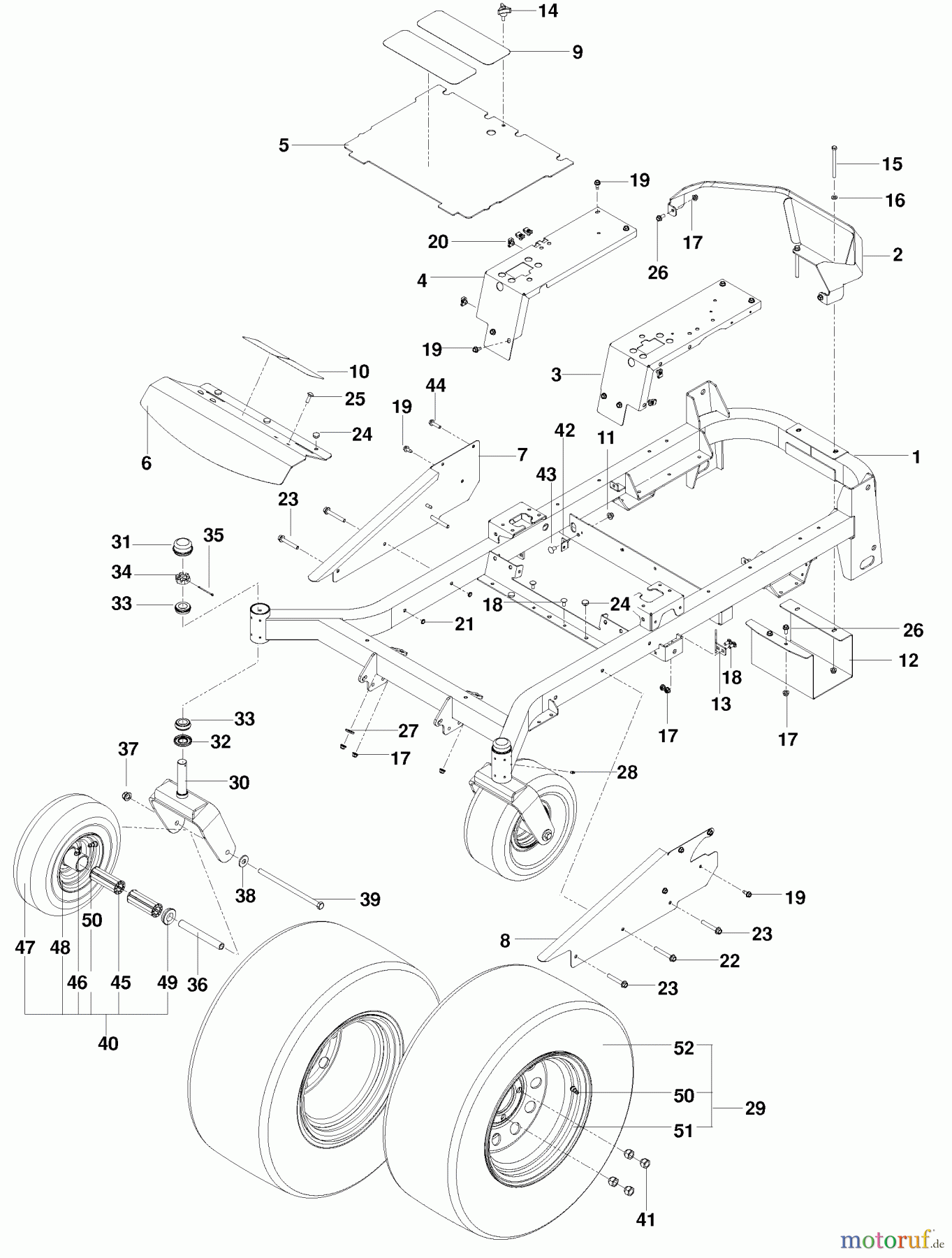 Husqvarna Nullwendekreismäher, Zero-Turn FD 52M (966582601) - Husqvarna Zero-Turn Mower (2010-02 & After) Frame