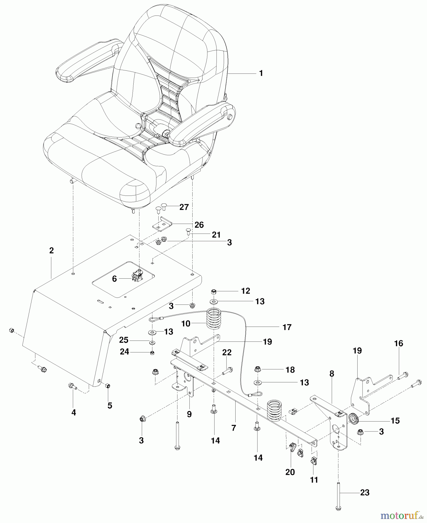  Husqvarna Nullwendekreismäher, Zero-Turn FD 52M (966582601) - Husqvarna Zero-Turn Mower (2010-02 & After) Seat