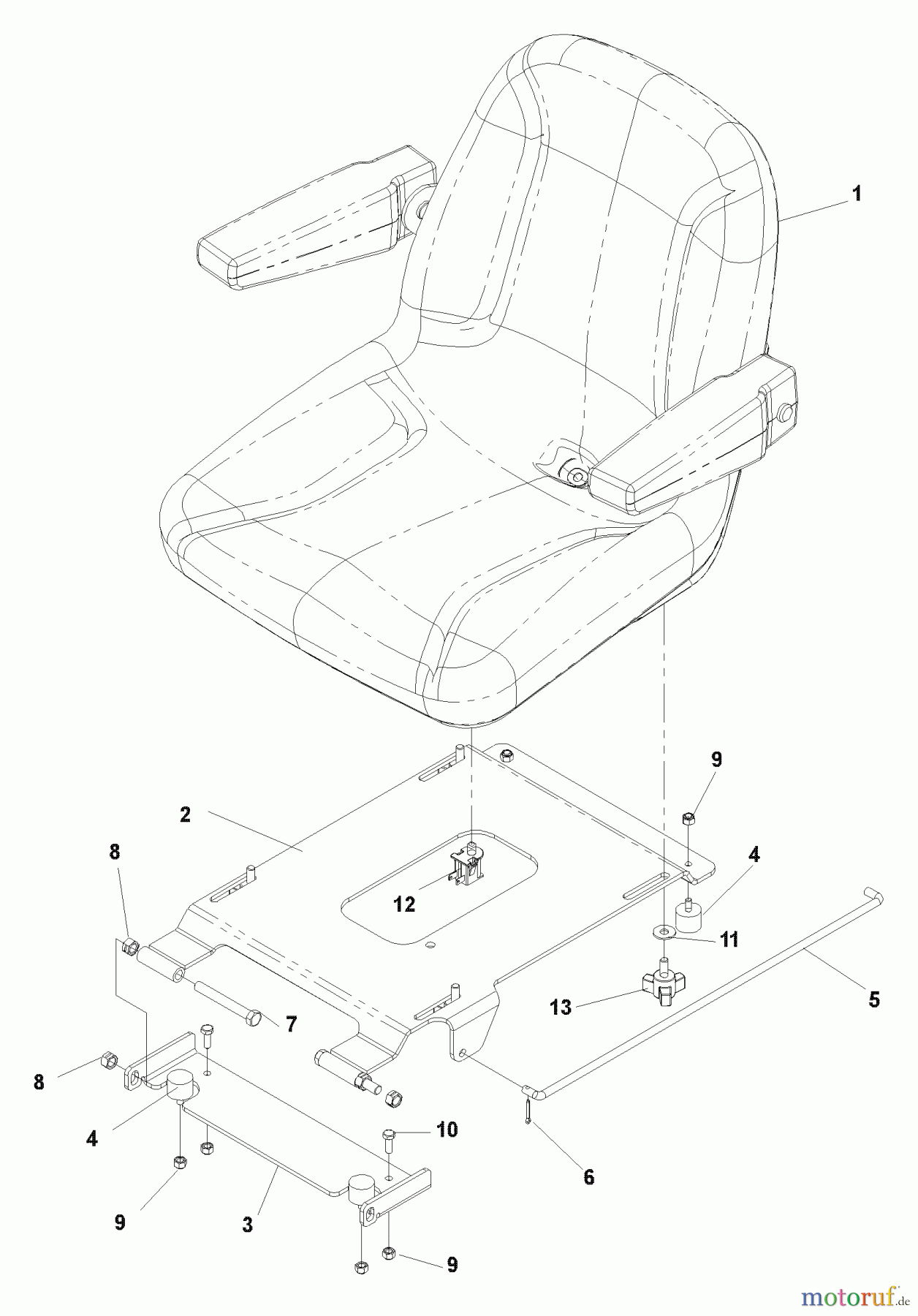 Husqvarna Nullwendekreismäher, Zero-Turn iZ 4217 SKAA (968999229) - Husqvarna Zero-Turn Mower (2004-09 & After) (SN: 033600000 & Up) Seat W/Slots