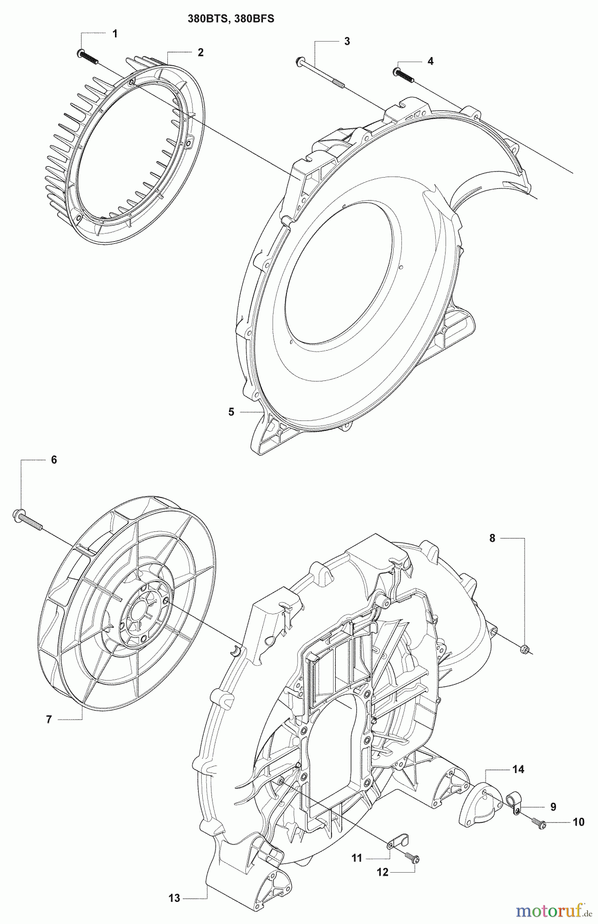  Husqvarna Bläser / Sauger / Häcksler / Mulchgeräte 380 BTS - Husqvarna Backpack Blower (2009-03 & After) Fan Housing / Impeller