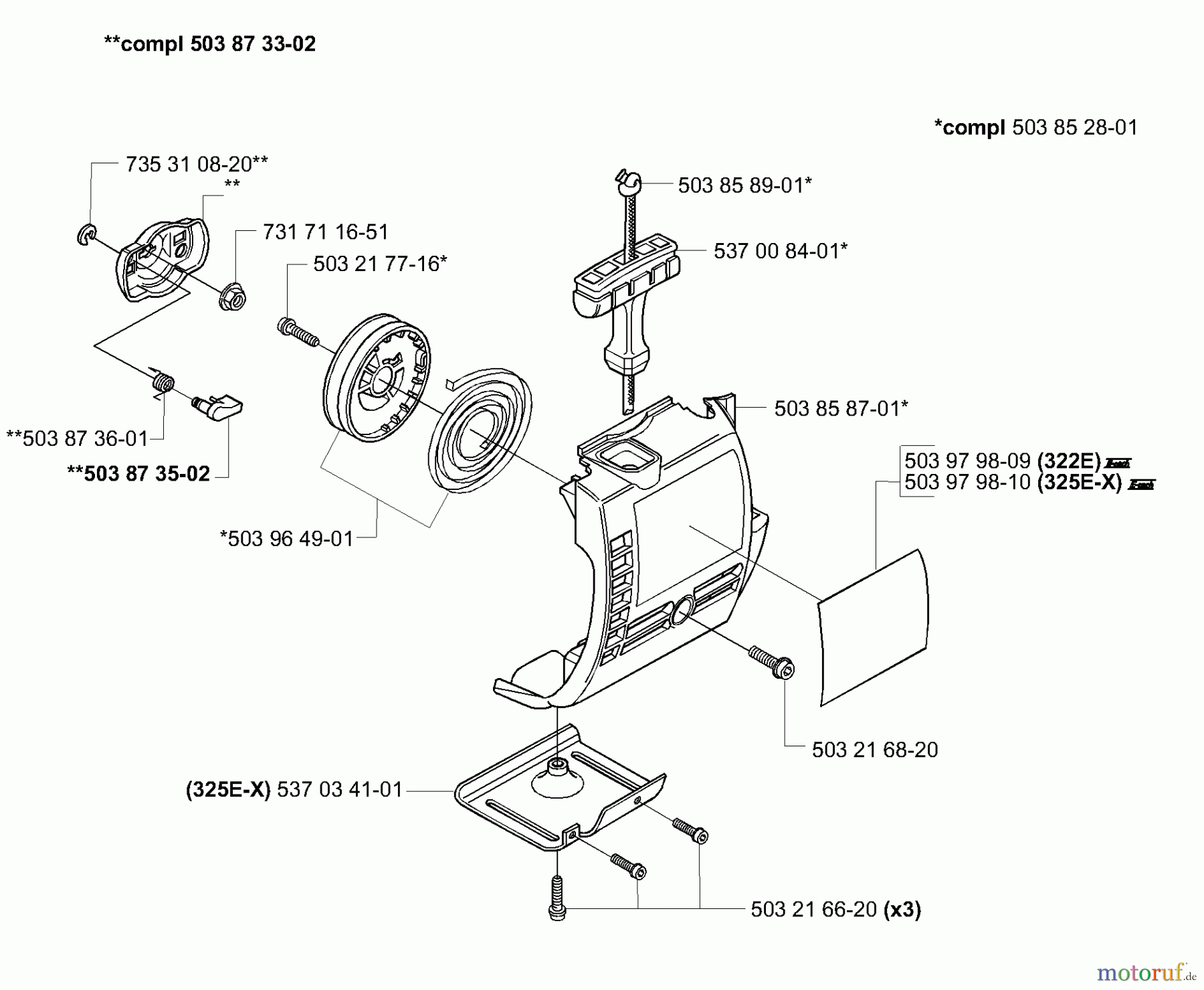  Husqvarna Kantenschneider 322 E - Husqvarna Handheld Edger (2001-01 & After) Starter