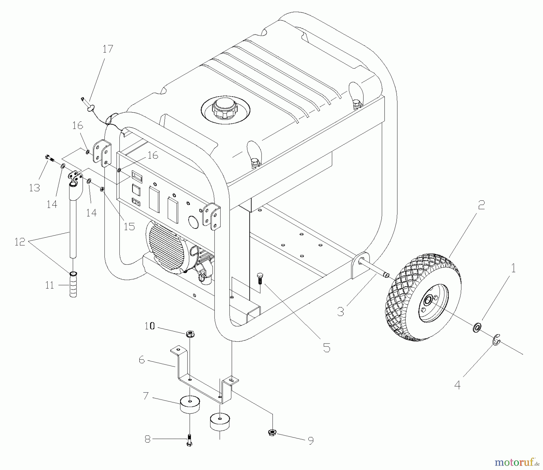  Husqvarna Stromerzeuger 1365 GN - Husqvarna Portable Generator (2003-07 to 2004-05) Wheel Kit